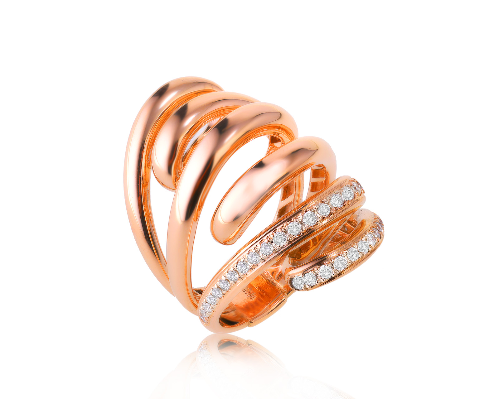 Золотое кольцо с бриллиантами 0.55ct