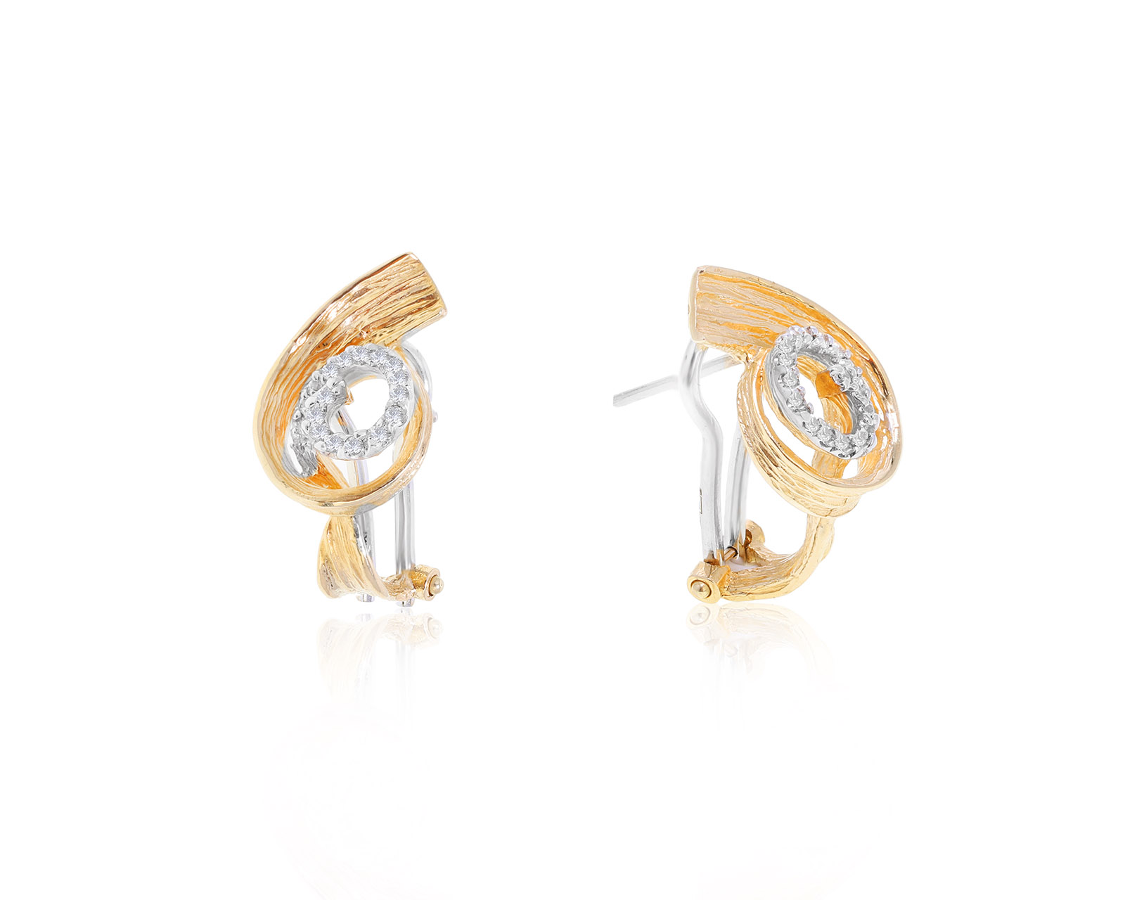 Оригинальные золотые серьги с фианитами 0.29ct Roberto Bravo 050822/2 Оригинальные золотые серьги с фианитами 0.29ct Roberto Bravo 050822/2