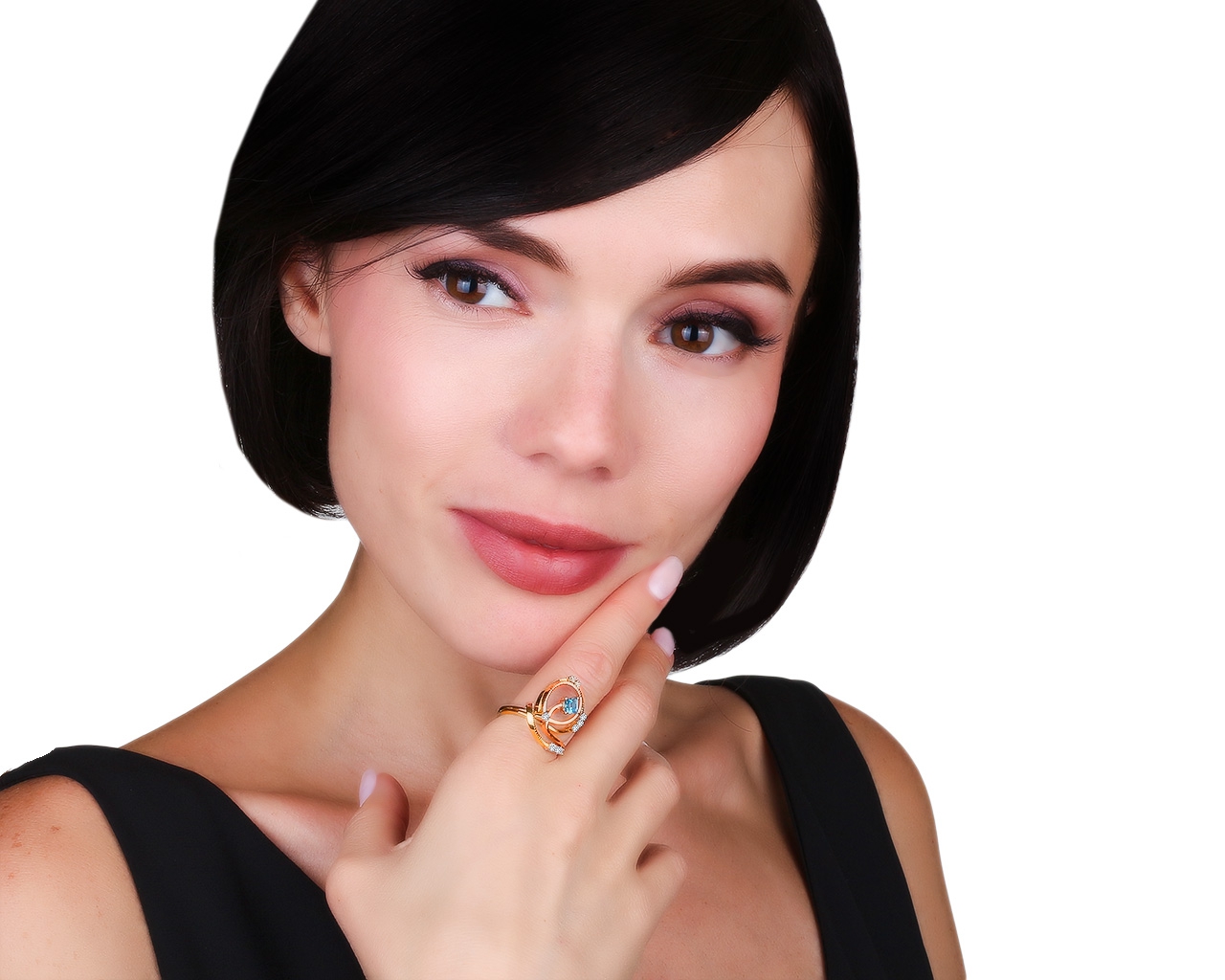 Восхитительное золотое кольцо с топазом 0.25ct