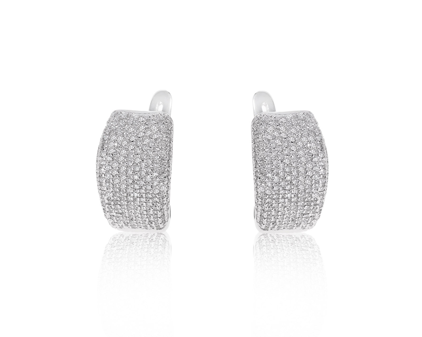 Превосходные золотые серьги с бриллиантами 1.00ct