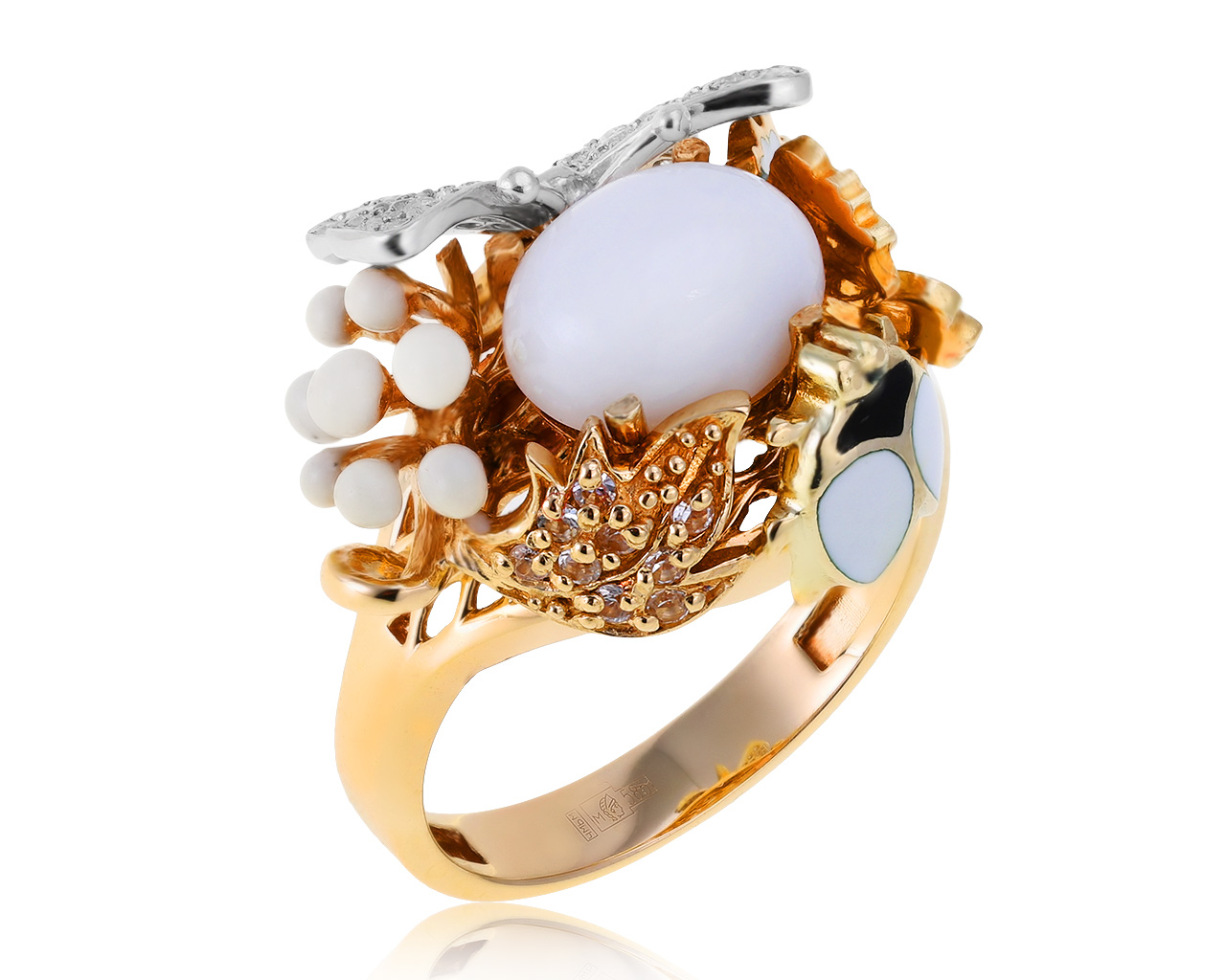 Оригинальное золотое кольцо с ониксом 2.02ct Roberto Bravo