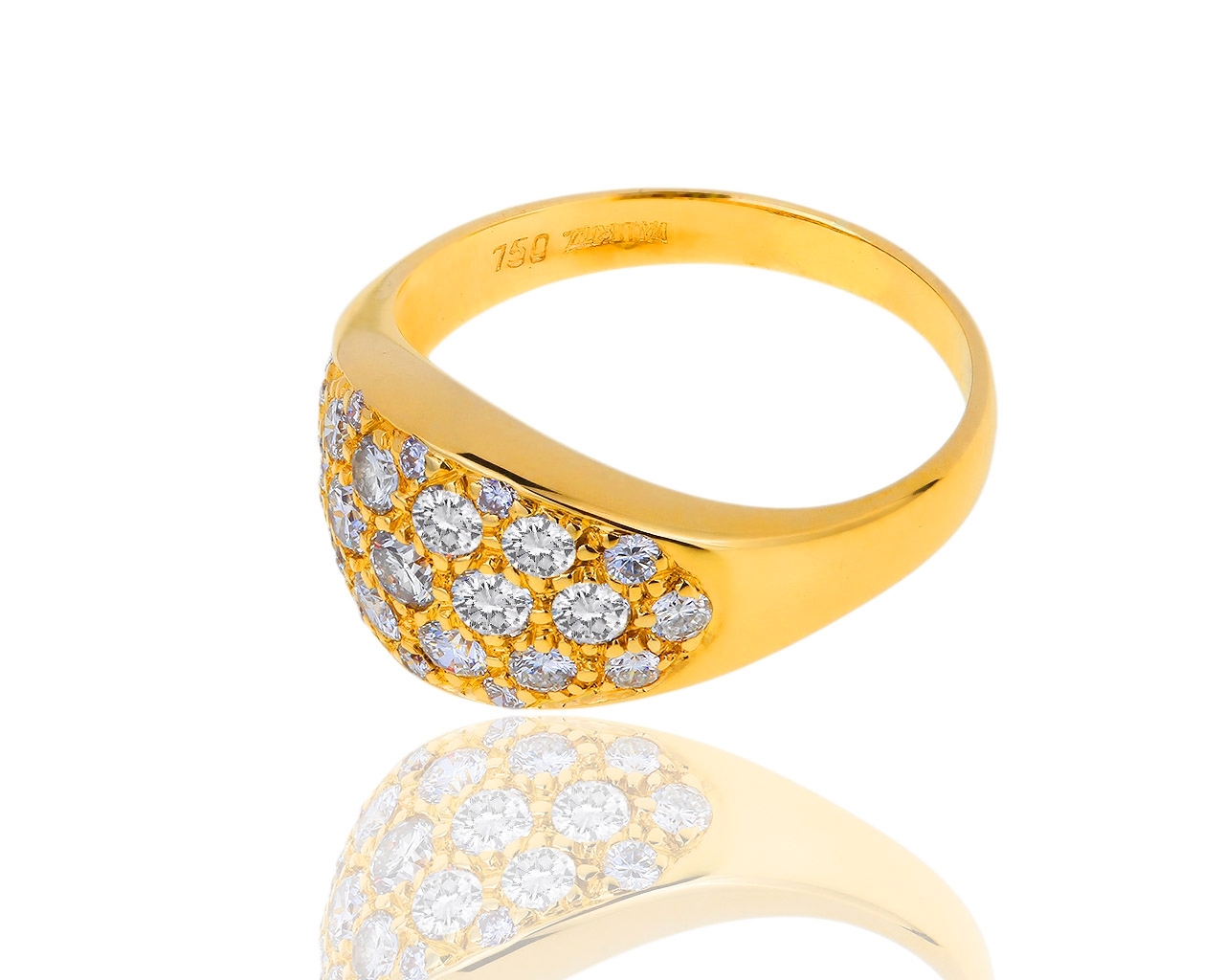 Необычное золотое кольцо с бриллиантами 0.75ct 271218/8