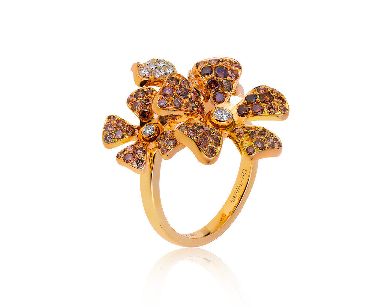 Оригинальное золотое кольцо с бриллиантами 2.20ct De Beers 170220/2