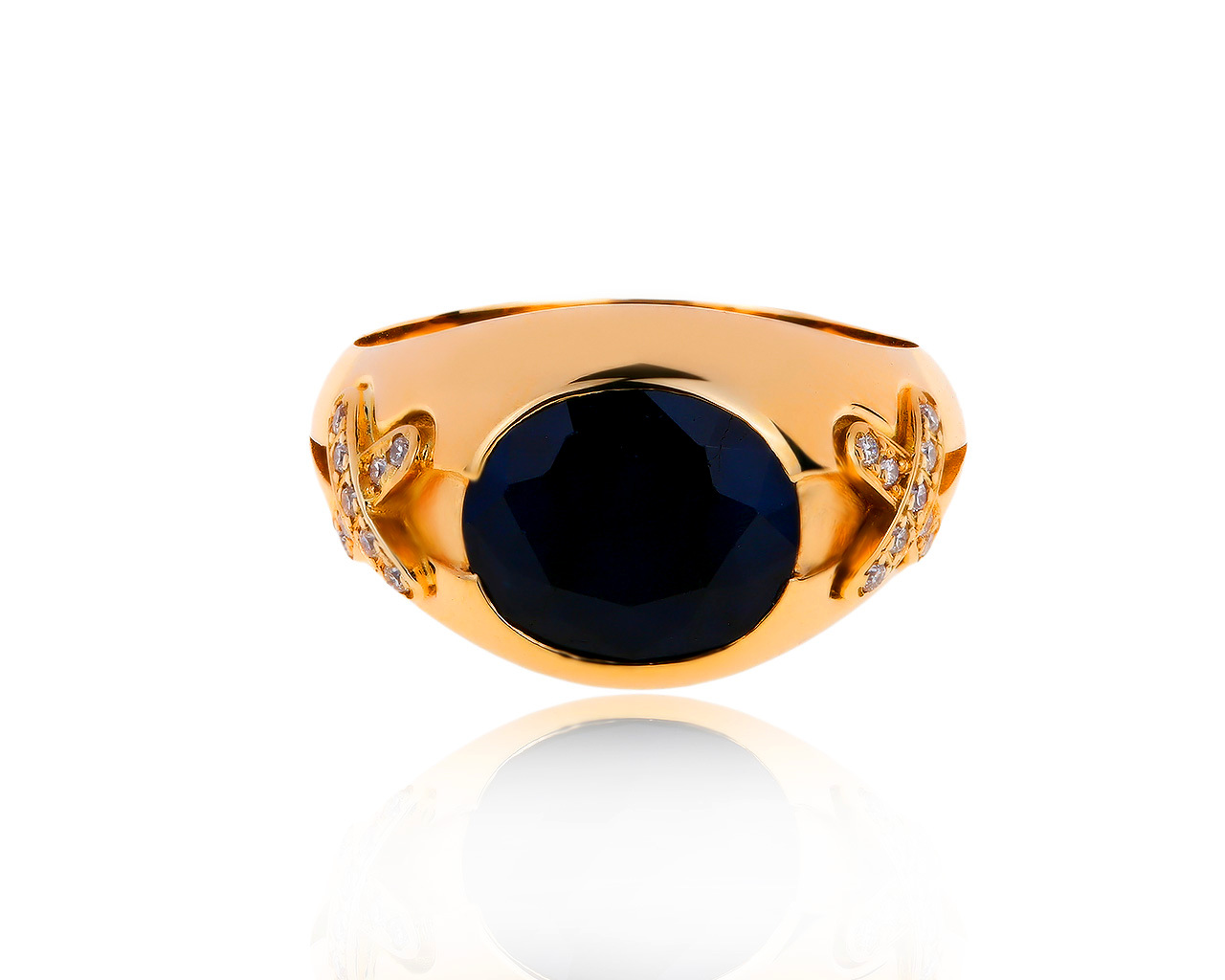 Потрясающее золотое кольцо с сапфиром 5.01ct
