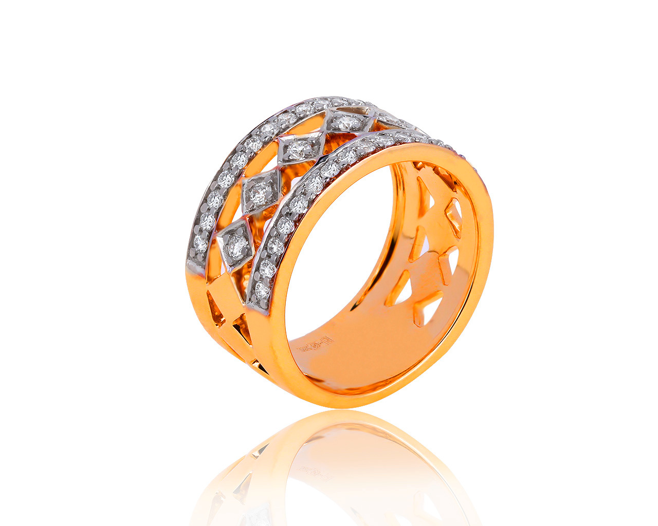 Изумительное золотое кольцо с бриллиантами 0.63ct