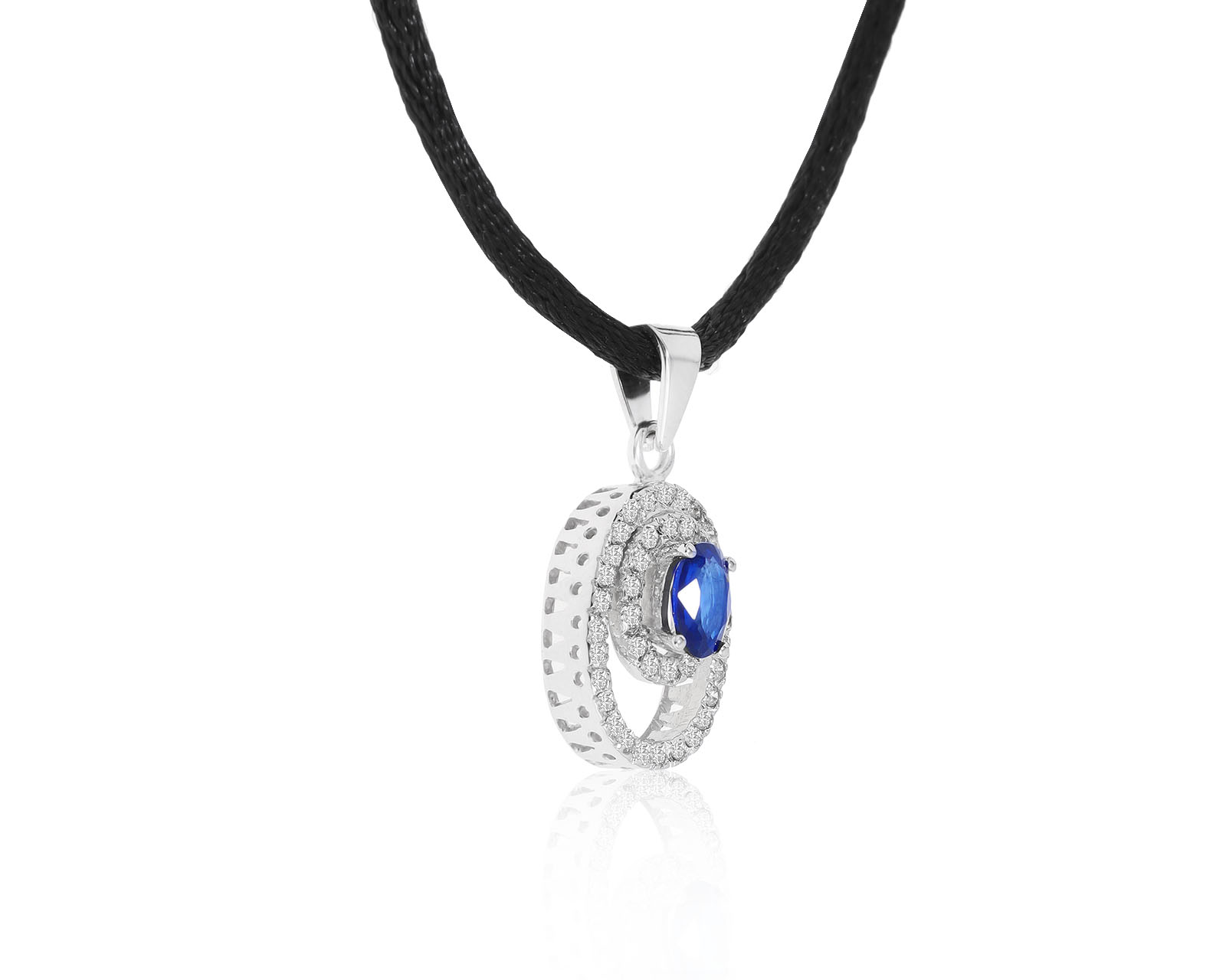 Стильный золотой кулон с сапфиром 0.77ct