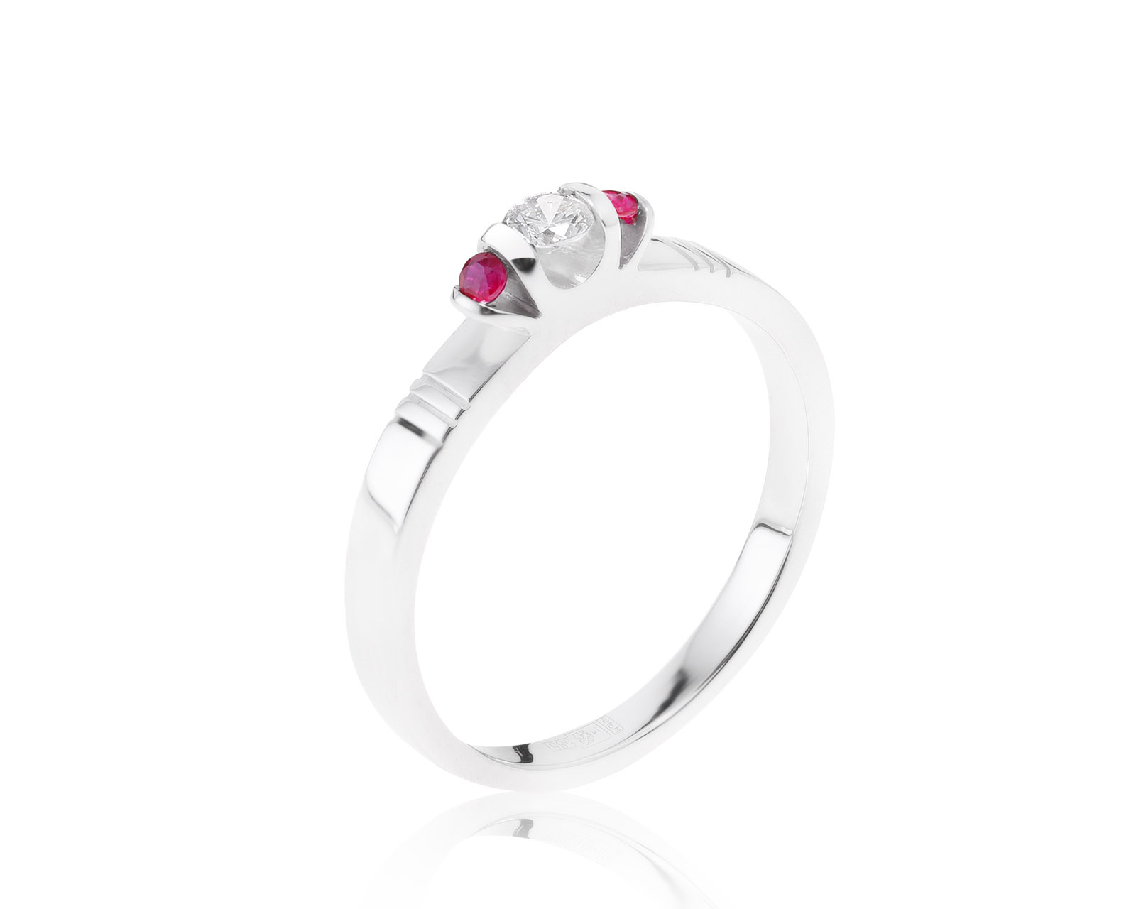 Красивое золотое кольцо с рубинами 0.08ct 041118/3