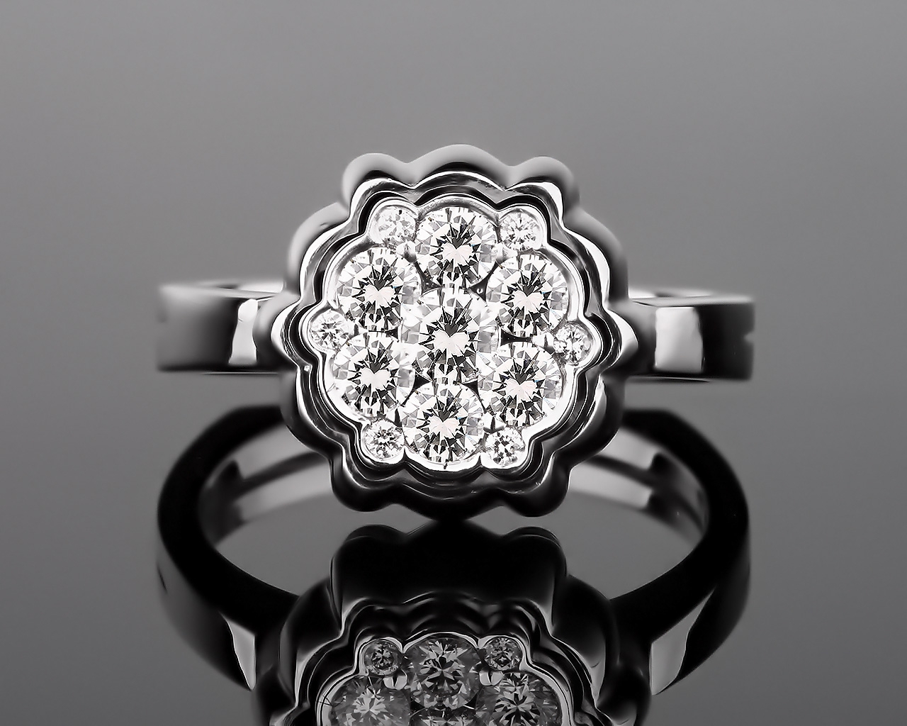 Престижное золотое кольцо с бриллиантами 0.61ct 170317/6