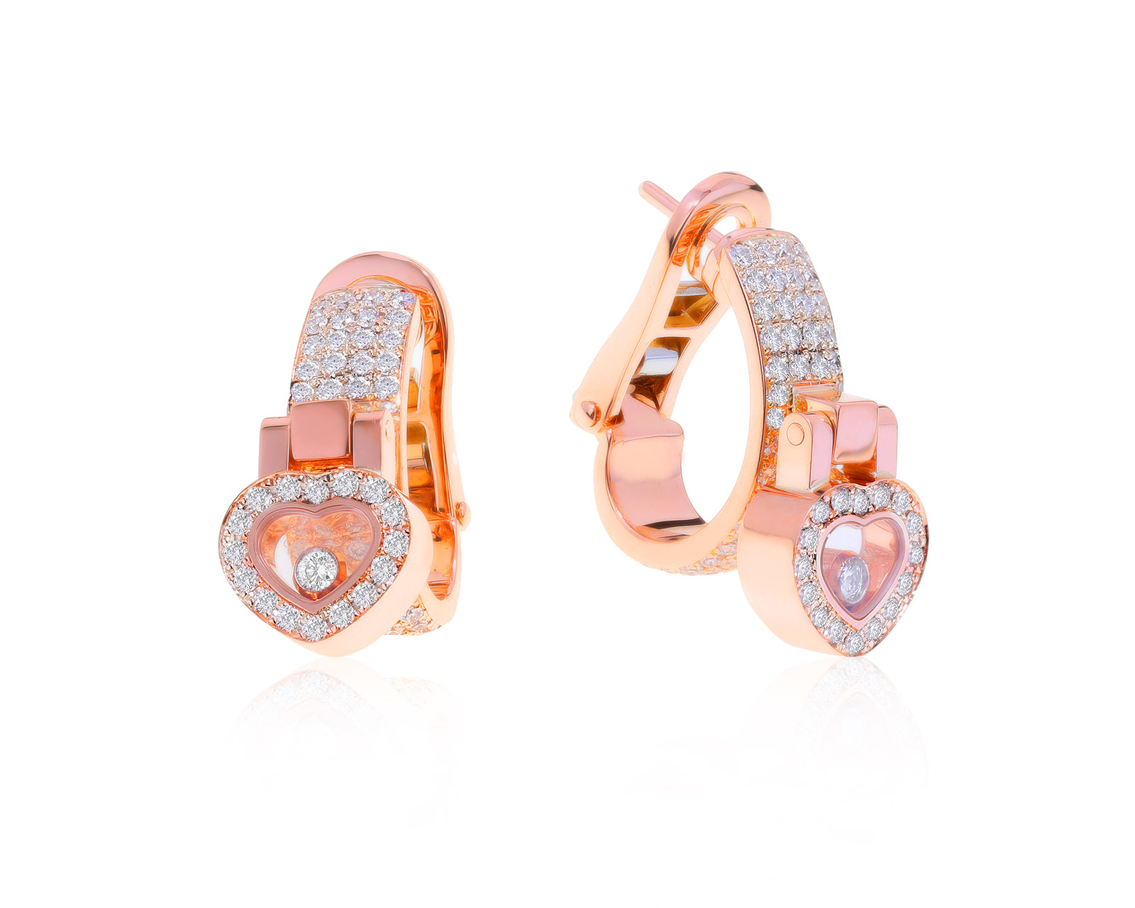 Оригинальные золотые серьги Chopard Happy Diamonds 271221/13