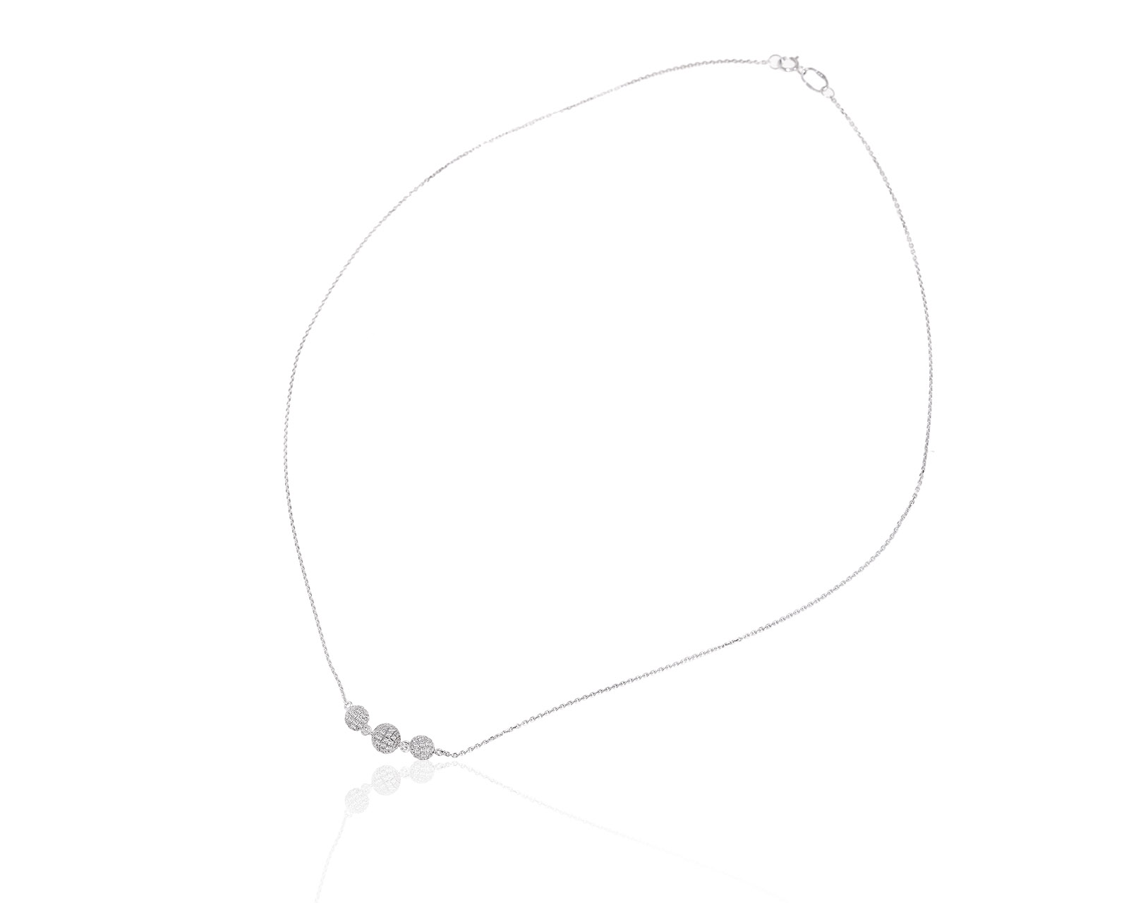 Изящное золотое колье с бриллиантами 0.89ct