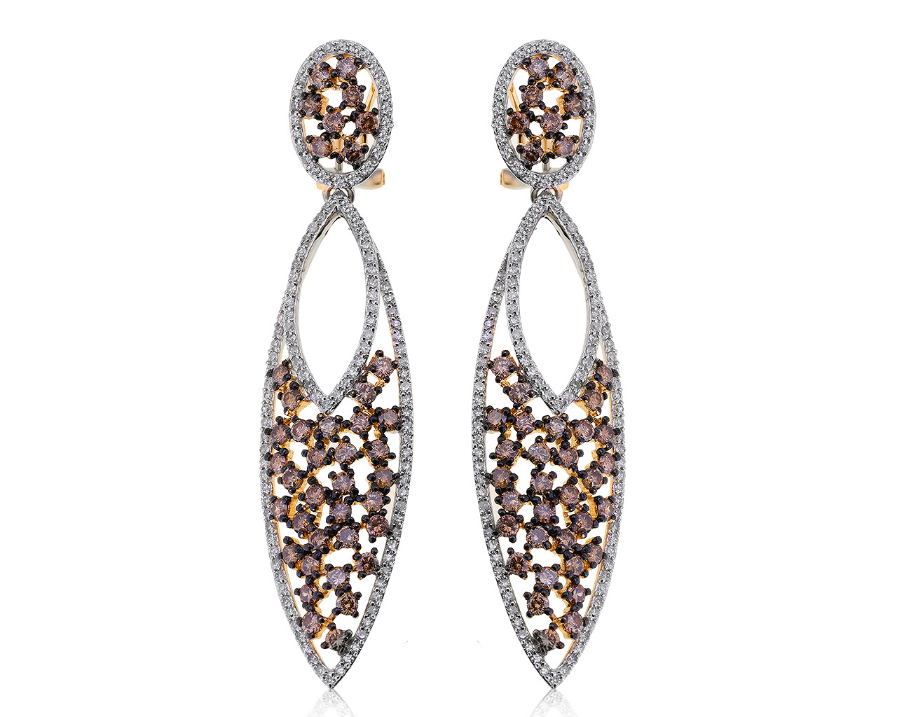 Превосходные золотые серьги с бриллиантами 3.85ct 100121/5