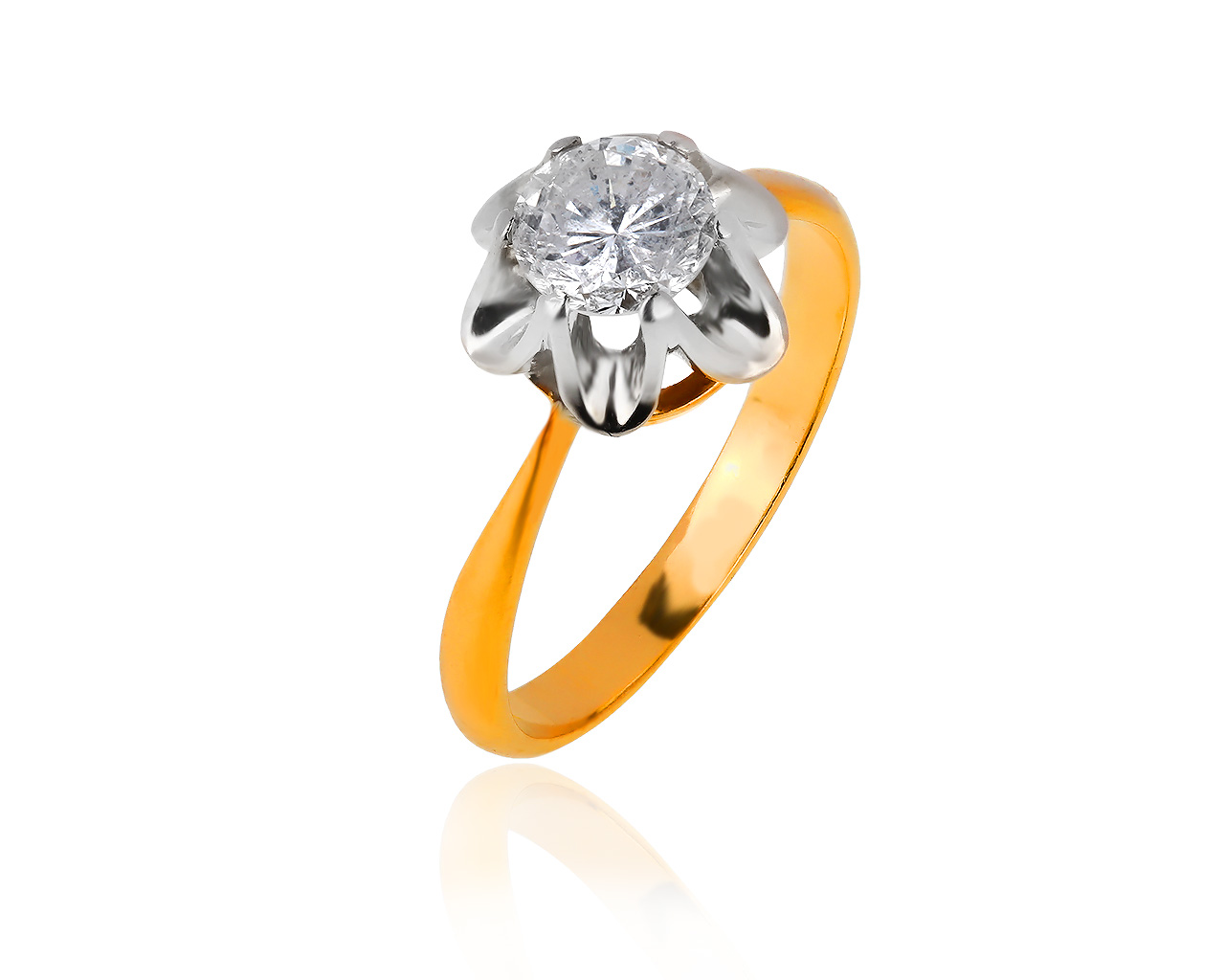Винтажное золотое кольцо с бриллиантом 1.00ct 120519/6