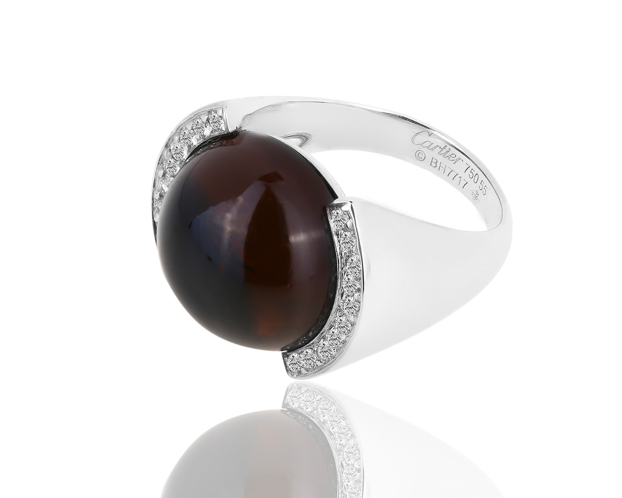 Золотое кольцо с кварцем и бриллиантами 0.50ct Cartier