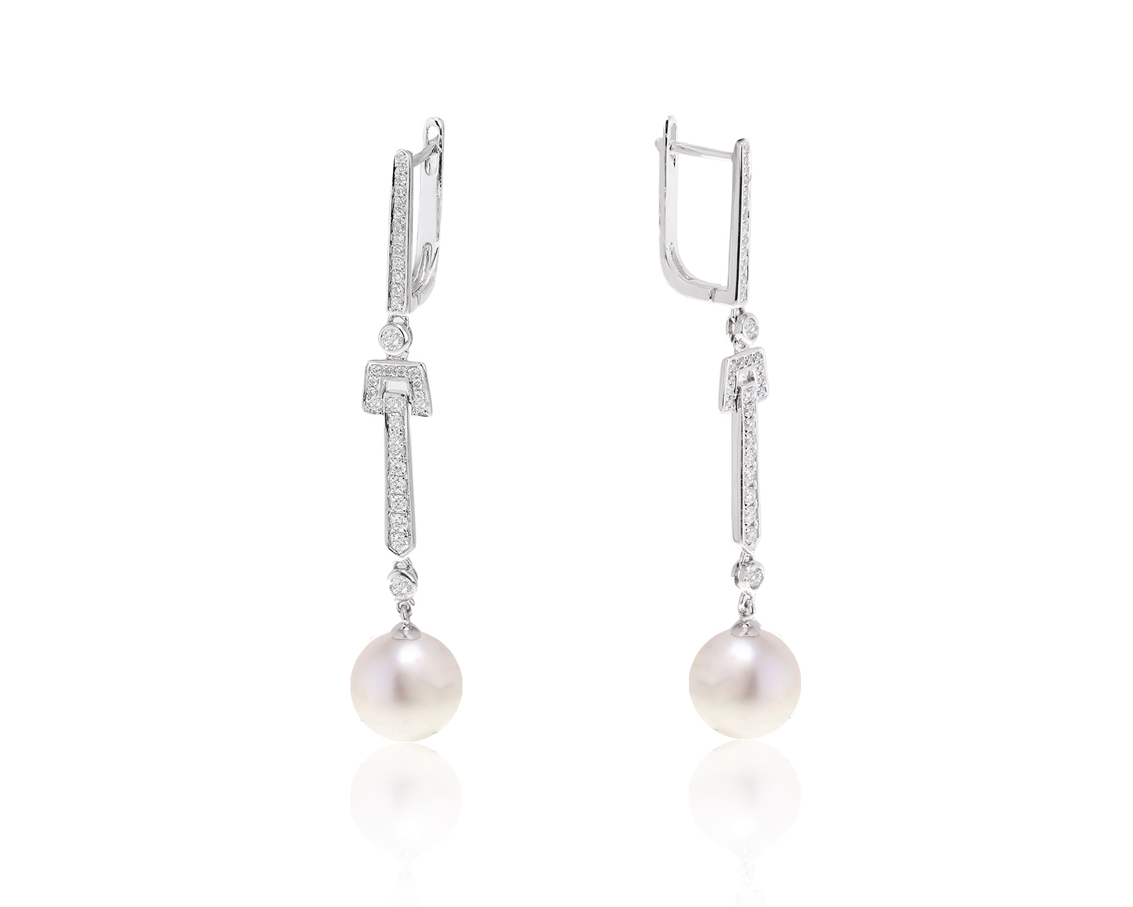 Золотые серьги с жемчугом 9.50 мм 230623/8