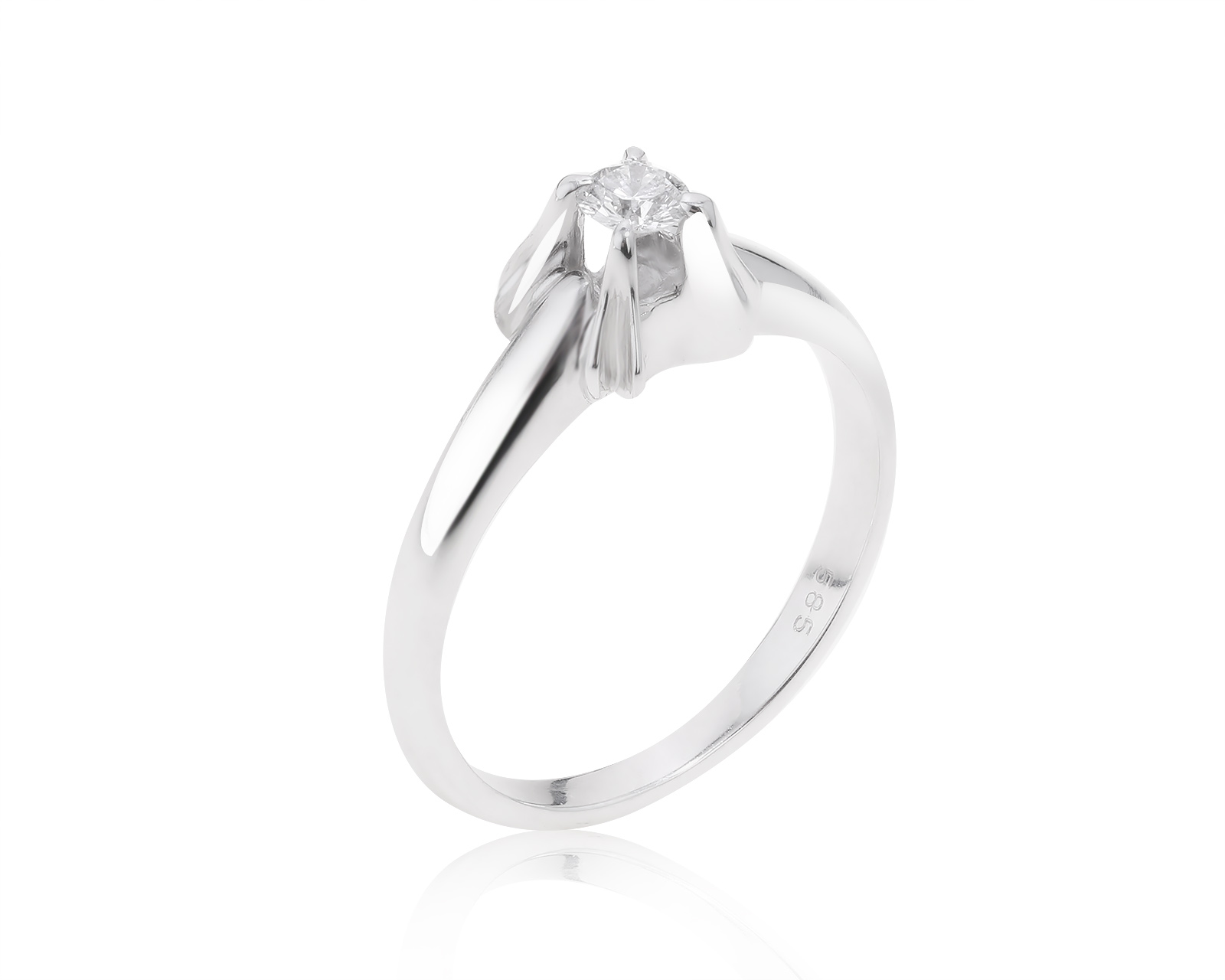 Солидное золотое кольцо с бриллиантом 0.15ct 090322/2