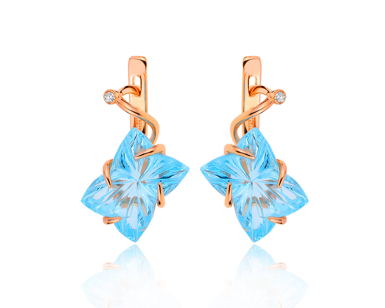 Праздничные золотые серьги с топазами 12.20ct 250720/2