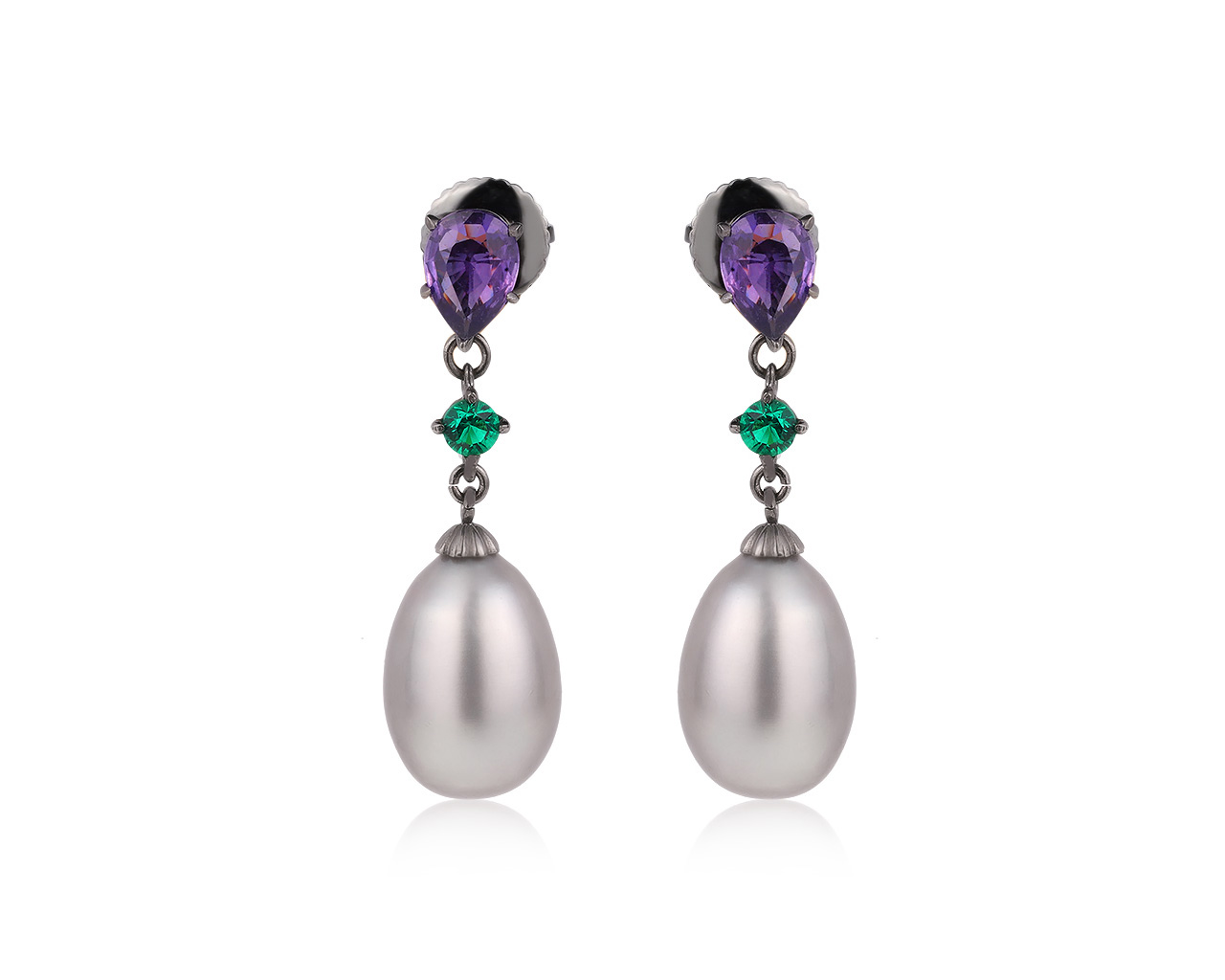 Великолепные золотые серьги с жемчугом 13*9.70 мм 180420/2