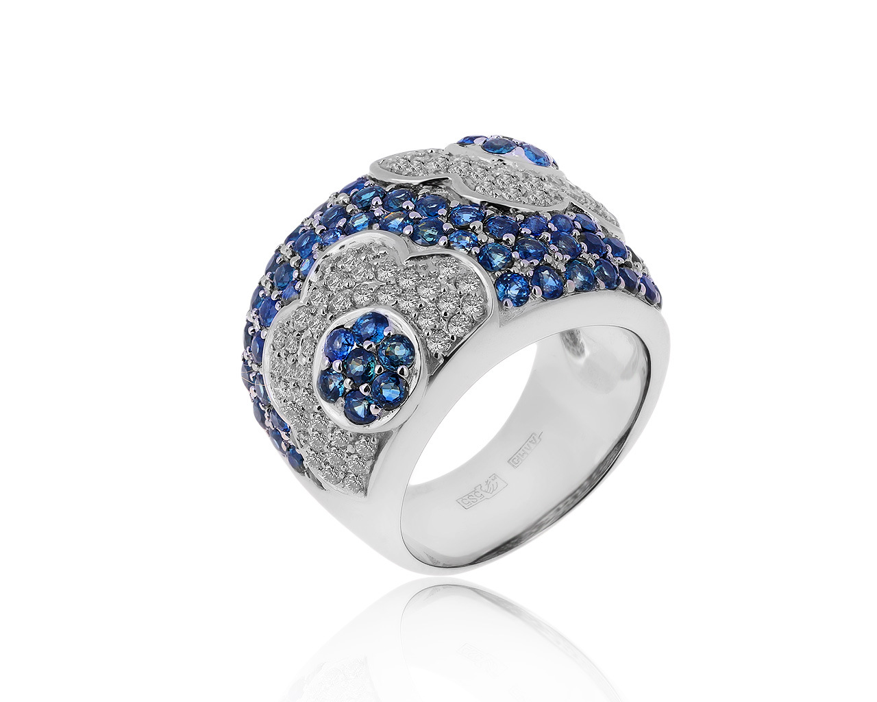 Завораживающее золотое кольцо с сапфирами 2.20ct 240320/11