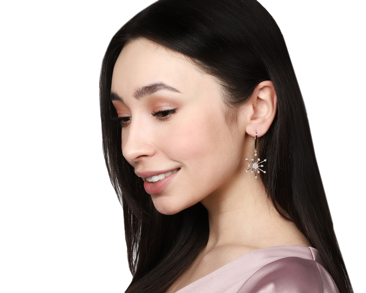 Завораживающие золотые серьги с бриллиантами 0.90ct