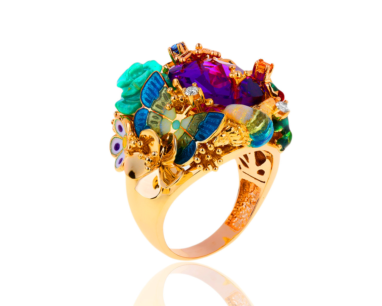 Фантастическое золотое кольцо Roberto Bravo 220319/3