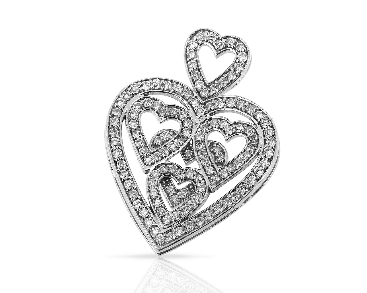 Золотая подвеска "сердце" с бриллиантами 0.95ct 140518/11