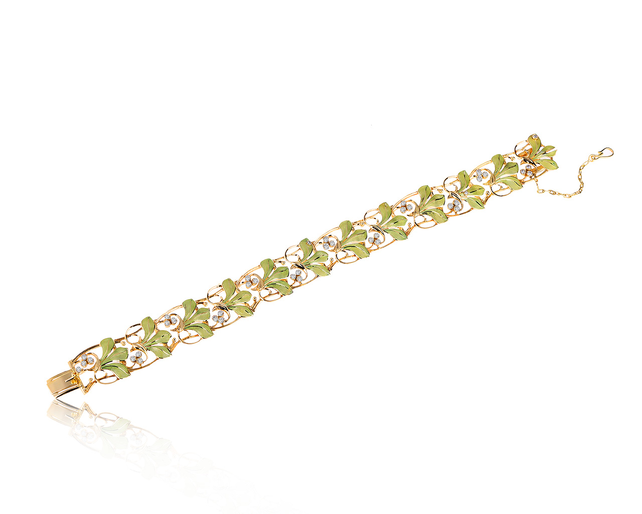 Женственный золотой браслет с бриллиантами 0.82ct 080820/1