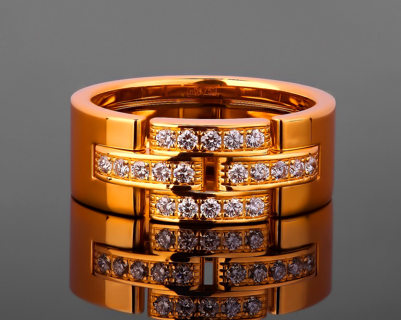 Cartier Maillon Panthere бриллиантовое кольцо 141117/30
