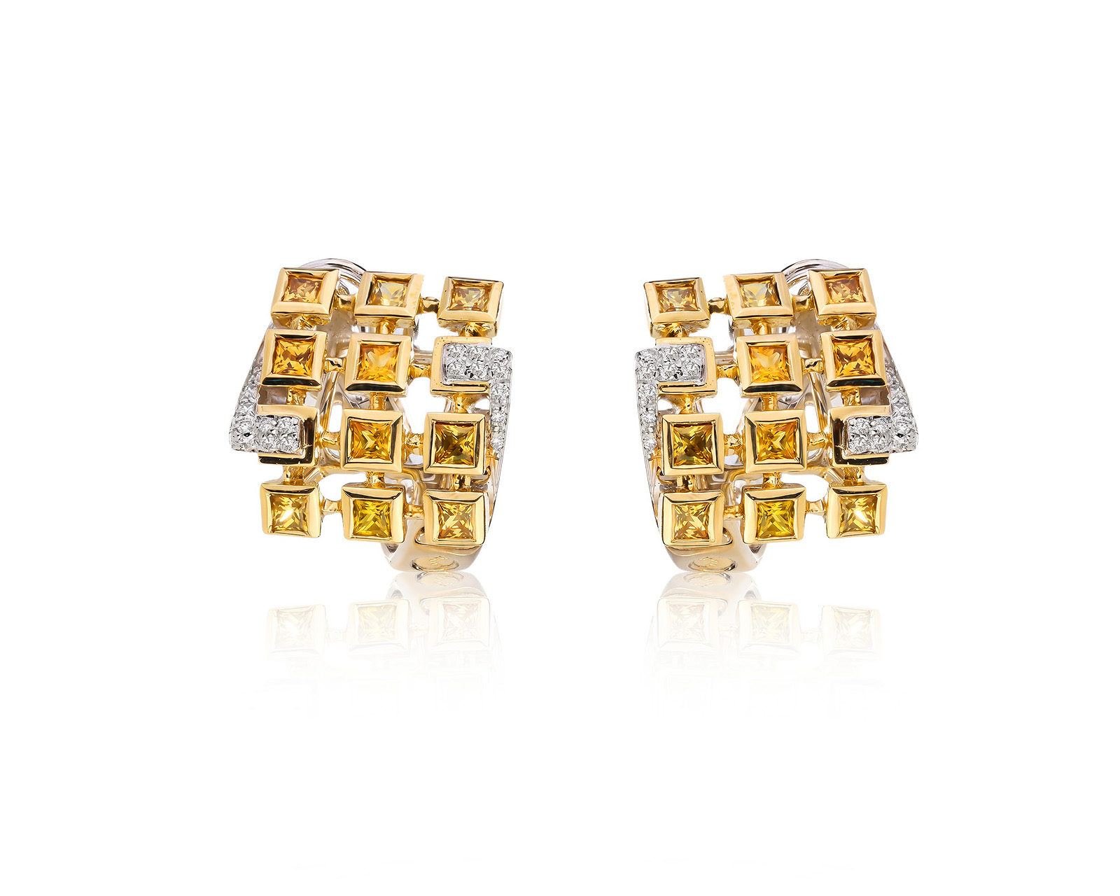 Оригинальные золотые серьги с желтыми сапфирами 2.27ct Luca Carati 240526/2