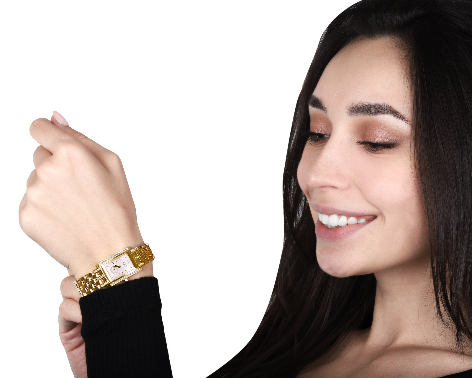 Оригинальные золотые часы с бриллиантами 0.60ct Longines