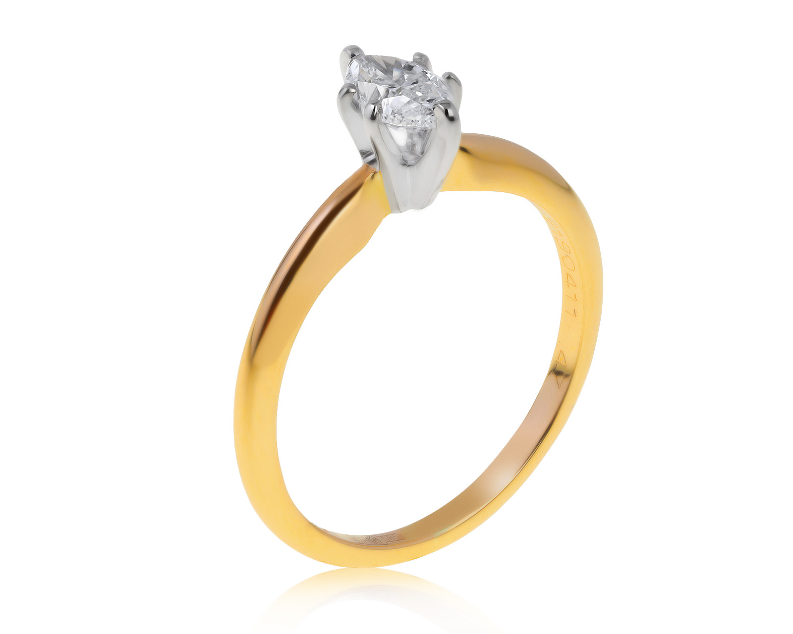 Изящное золотое кольцо с бриллиантом 0.47ct