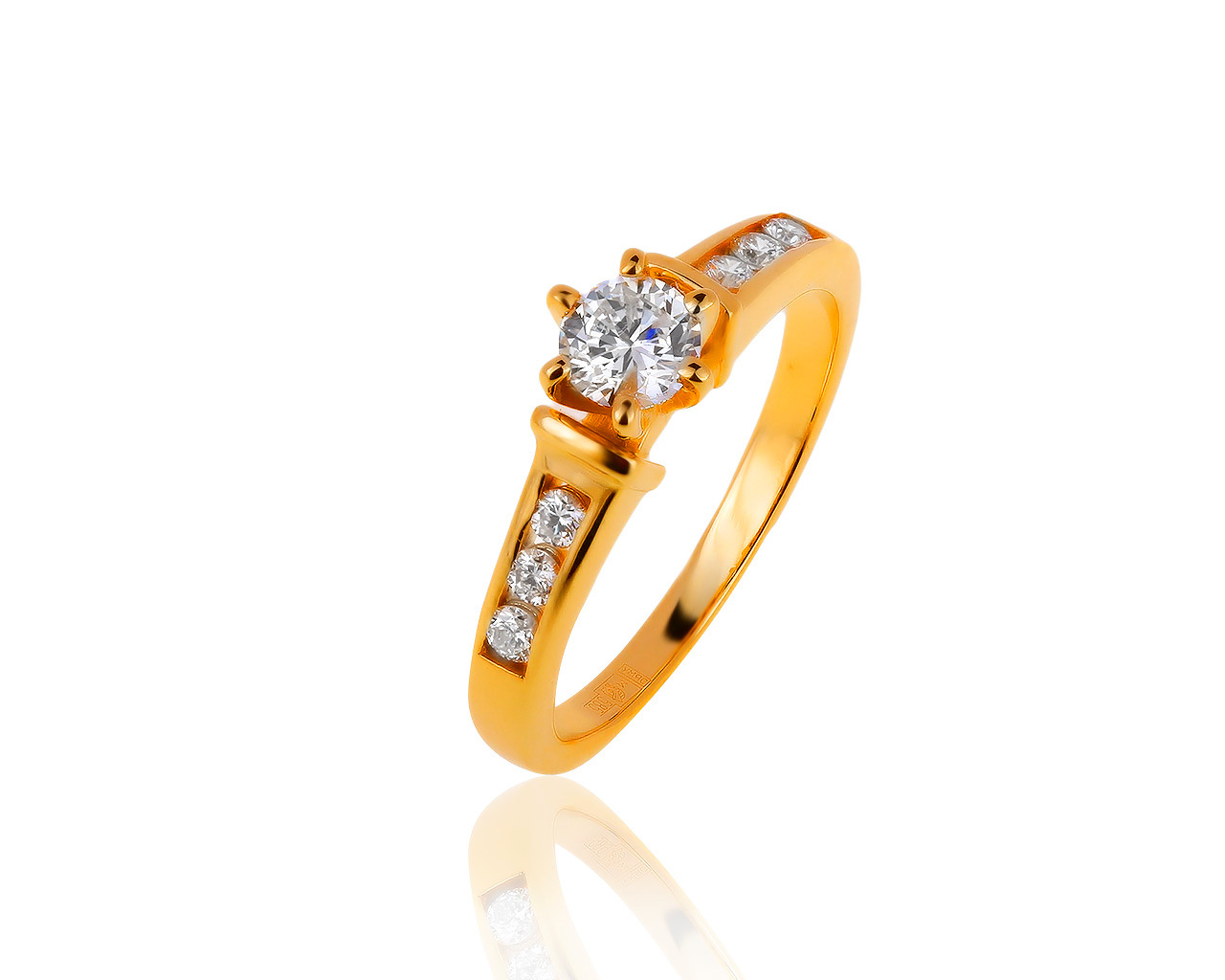 Оригинальное золотое кольцо с бриллиантами 0.48ct ЭПЛ Якутские бриллианты 290919/2
