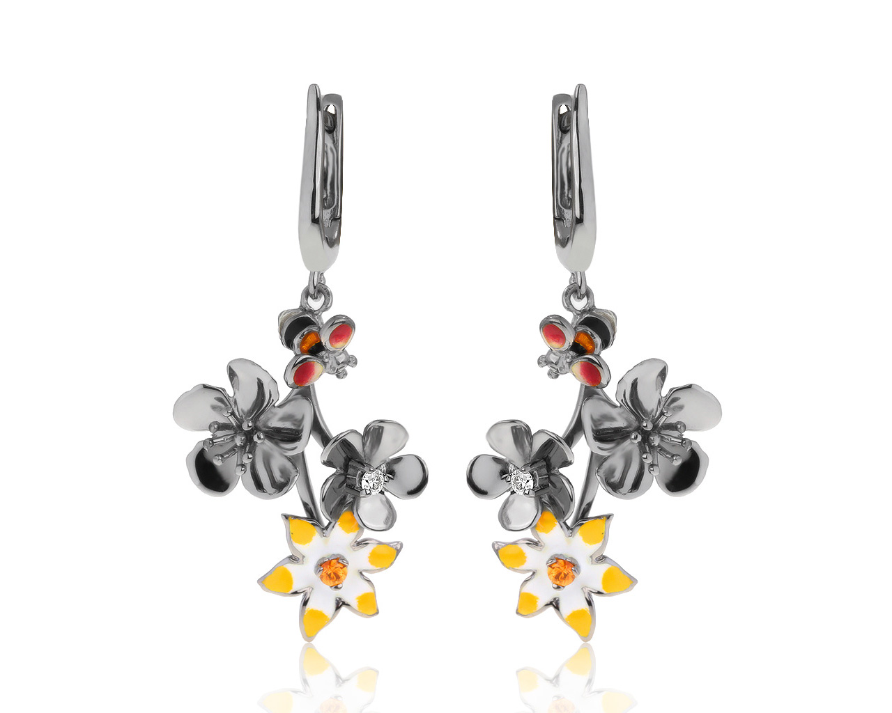Оригинальные золотые серьги с сапфирами 0.08ct Roberto Bravo Global Warming 280421/2 Оригинальные золотые серьги с сапфирами 0.08ct Roberto Bravo Global Warming 280421/2
