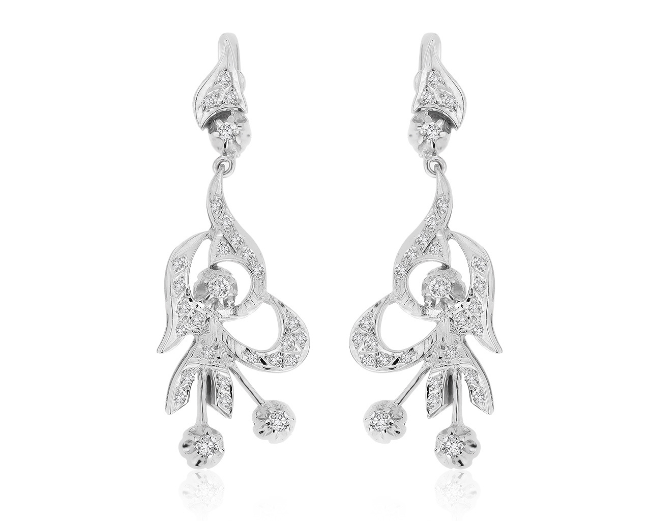 Винтажные золотые серьги с бриллиантами 0.63ct 210620/6