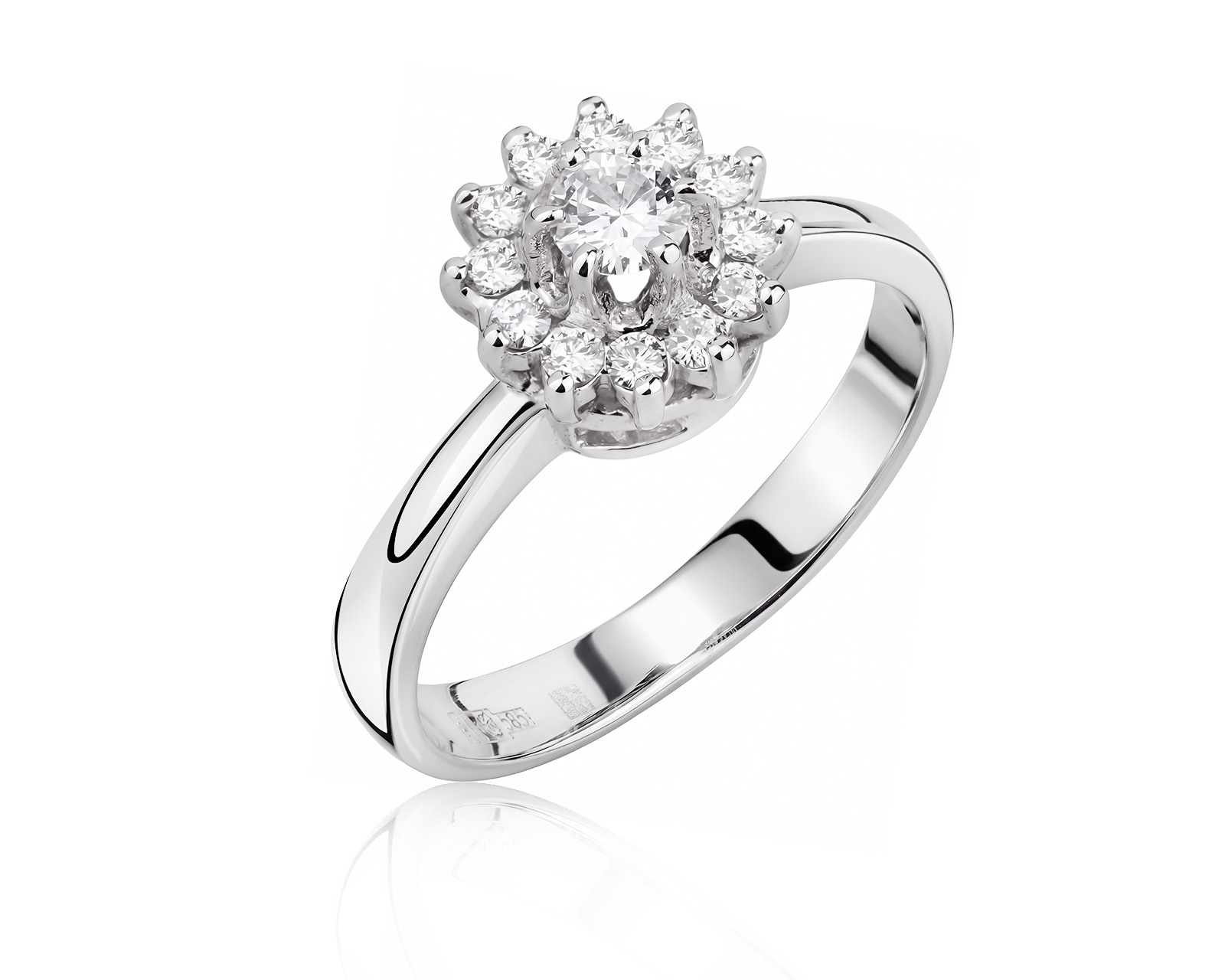 Золотое кольцо с бриллиантами 0.29ct 160726/3