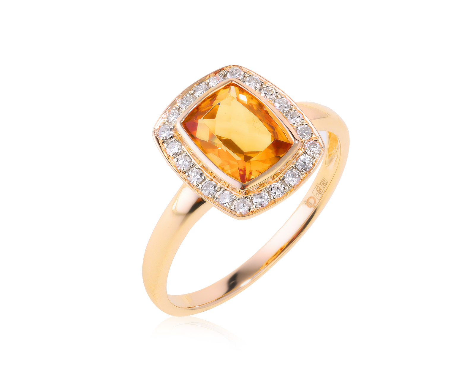 Изысканное золотое кольцо с цитрином 1.27ct 161022/3