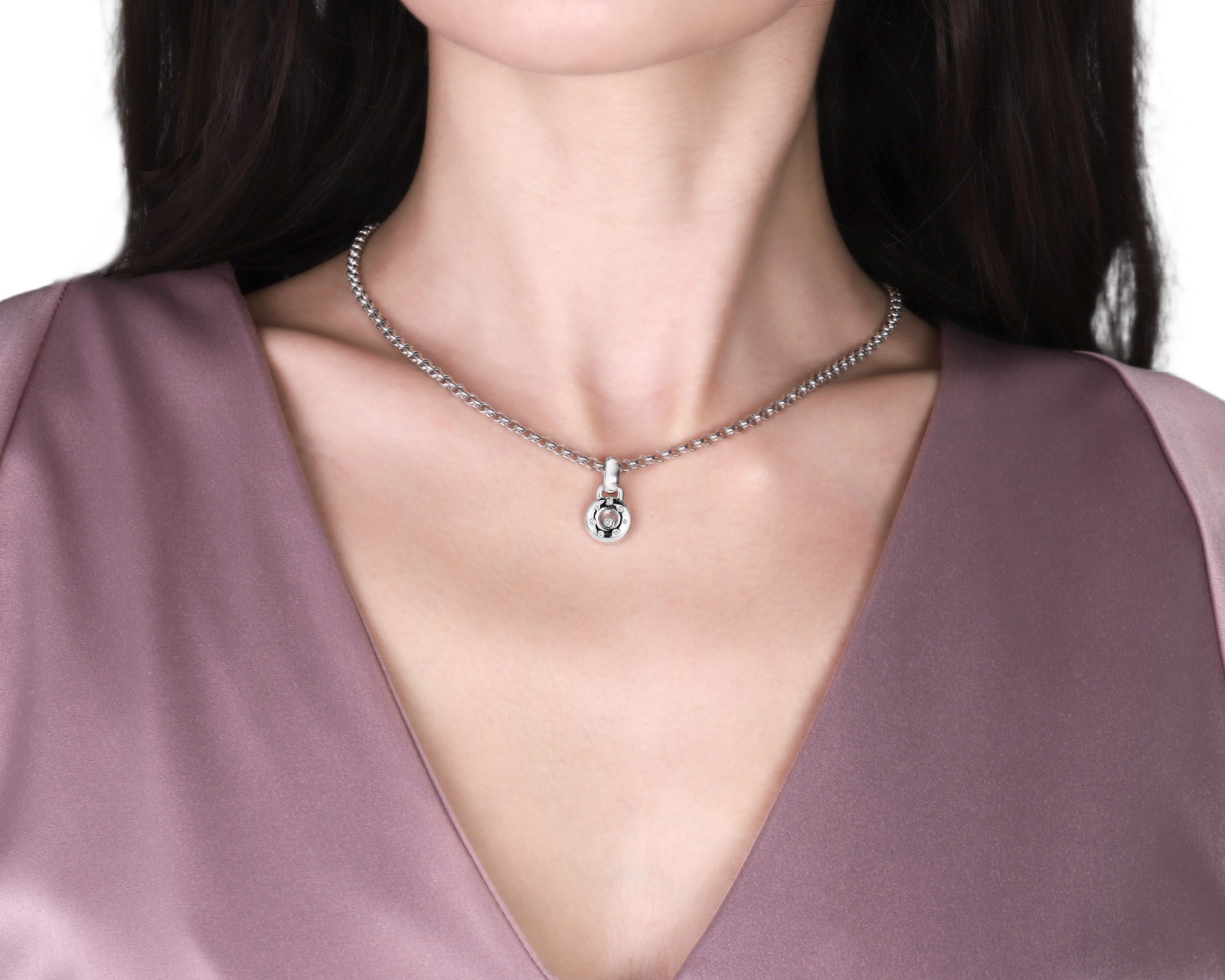 Оригинальный золотой кулон с бриллиантами 0.17ct Chopard Happy Diamonds