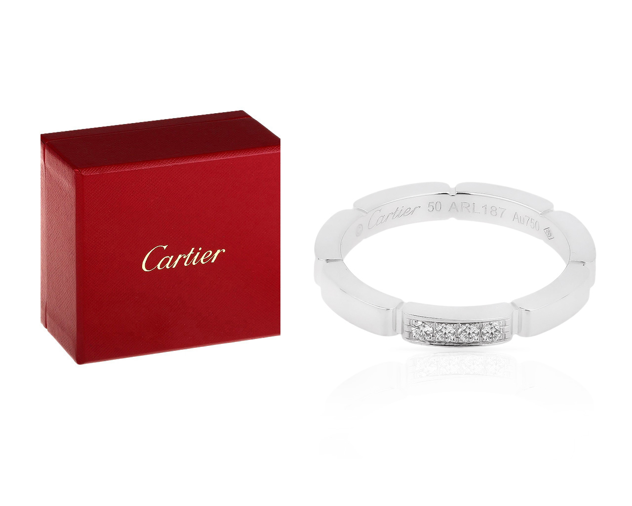 Золотое кольцо с бриллиантами 0.05ct Cartier Maillon Panthere
