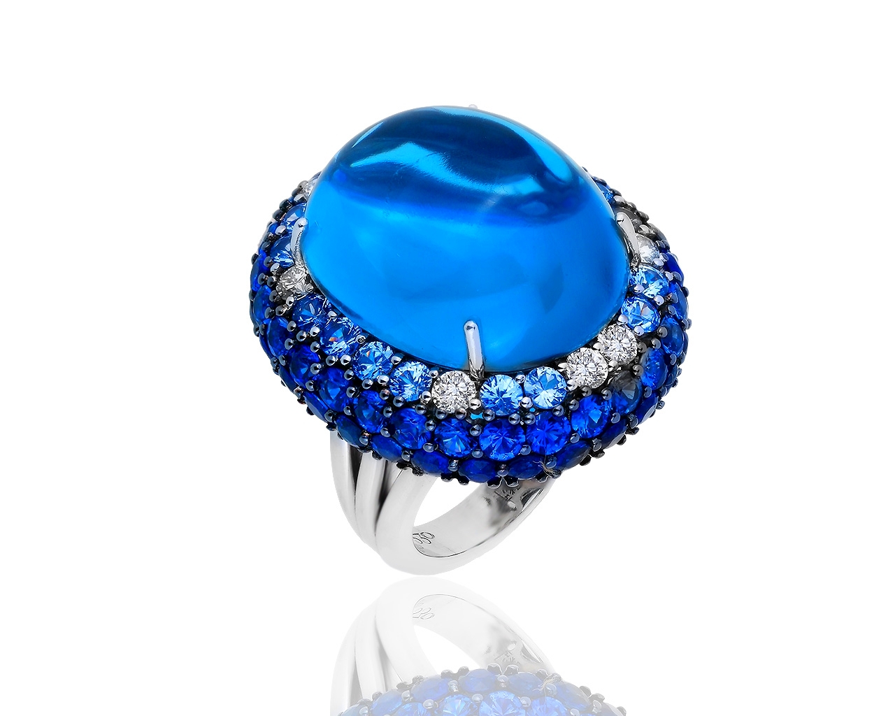 Богатое золотое кольцо с бриллиантами 0.72ct Leo Pizzo 090819/27