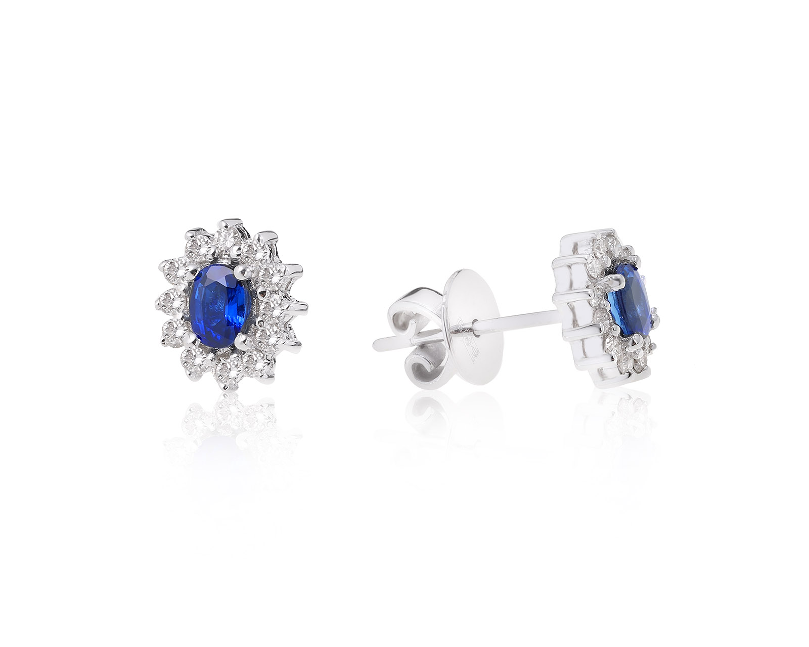 Волшебные золотые серьги с сапфирами 0.62ct 270122/9 Волшебные золотые серьги с сапфирами 0.62ct 270122/9