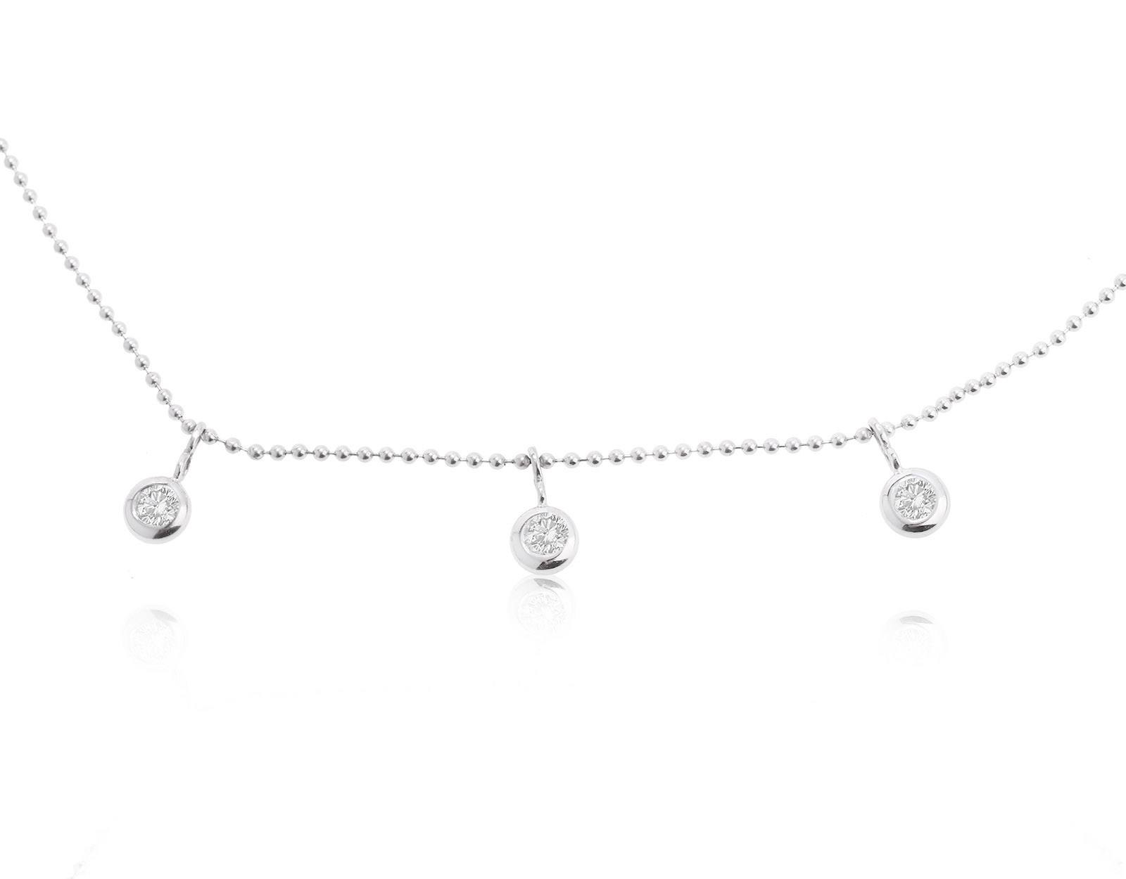 Изящное золотое колье с бриллиантами 0.30ct