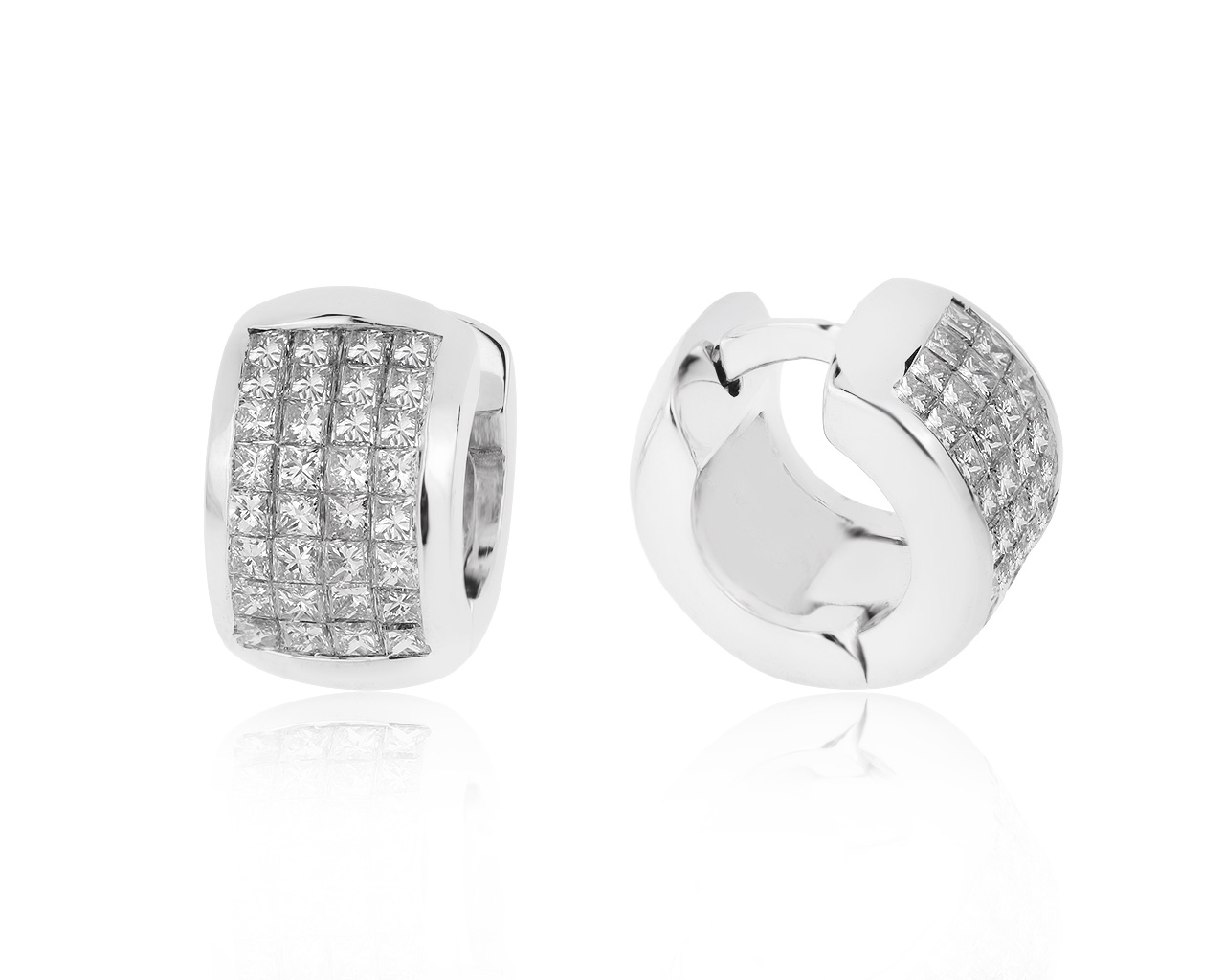 Прелестные золотые серьги с бриллиантами 2.02ct