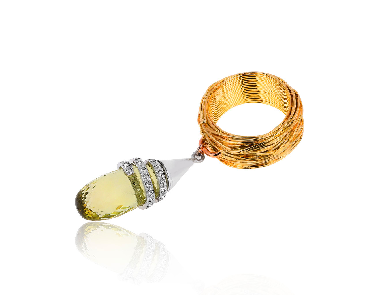 Оригинальное золотое кольцо с кварцем 14.30ct German Kabirski 180320/11