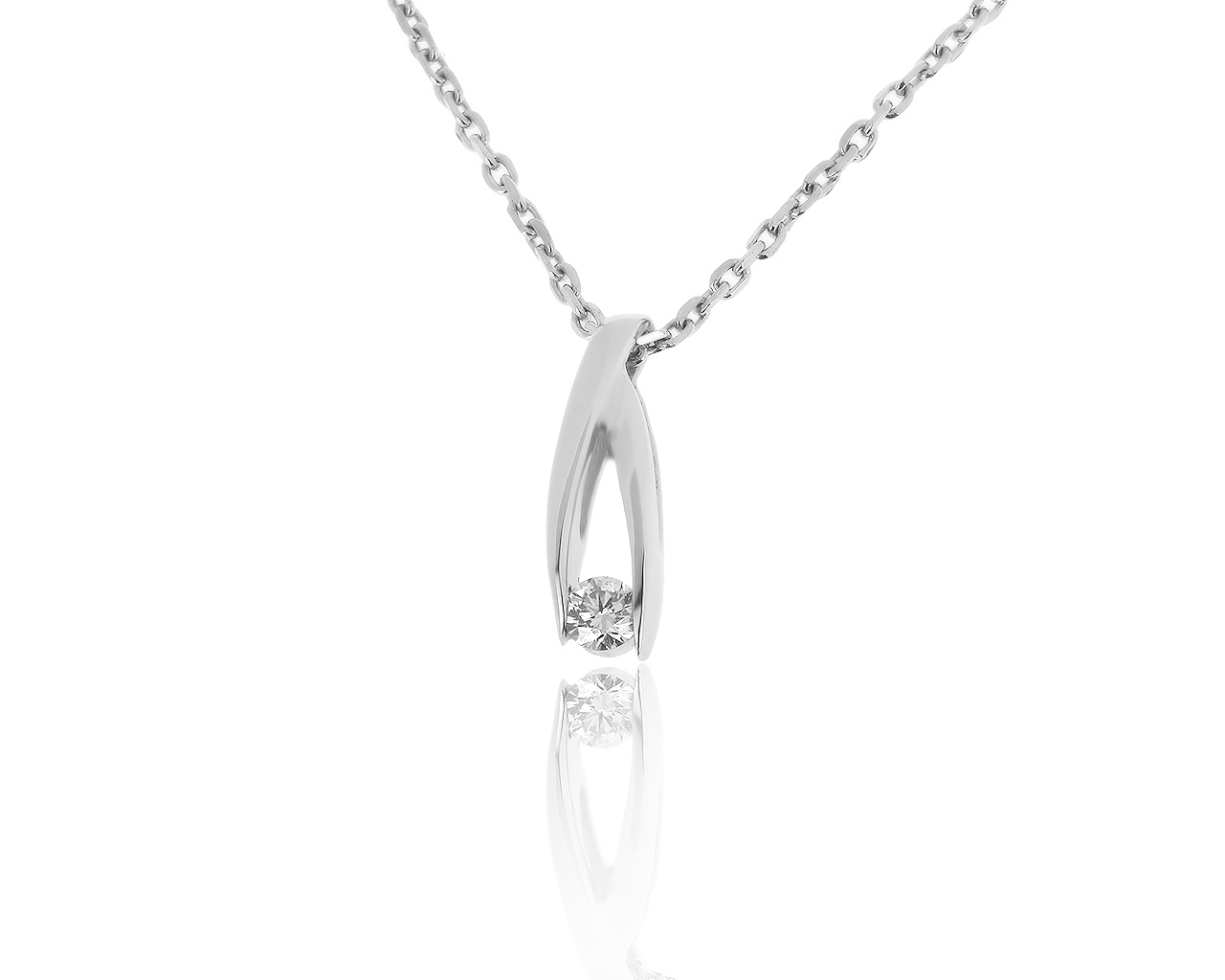 Солидный платиновый кулон с бриллиантом 0.20ct 280819/5