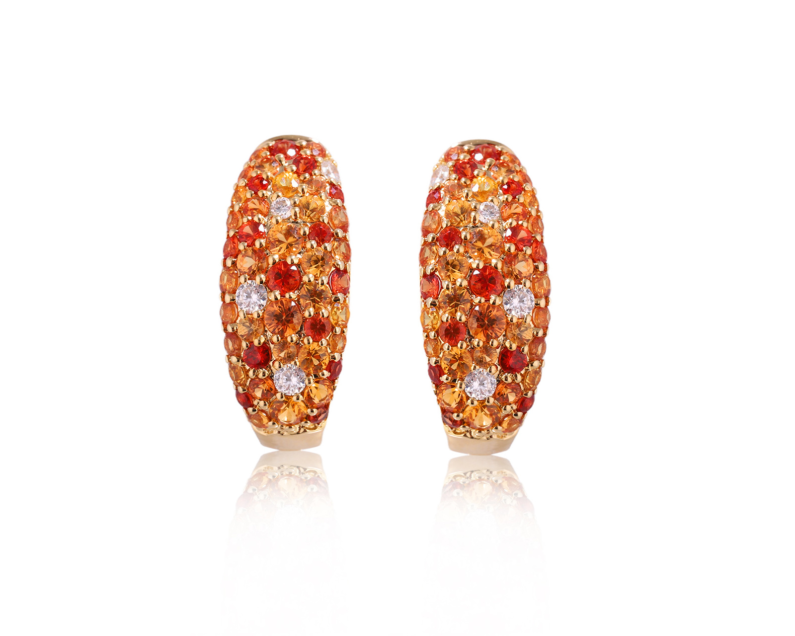 Золотые серьги с сапфирами 1.92ct и бриллиантами 0.16ct 261025/2