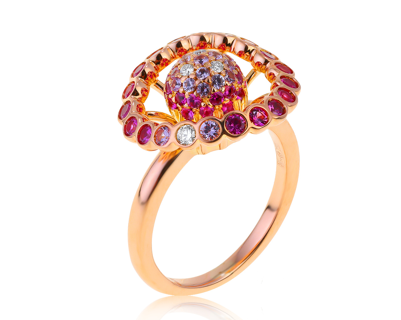Оригинальное золотое кольцо с сапфирами 0.65ct Boucheron Ma Jolie 110820/06