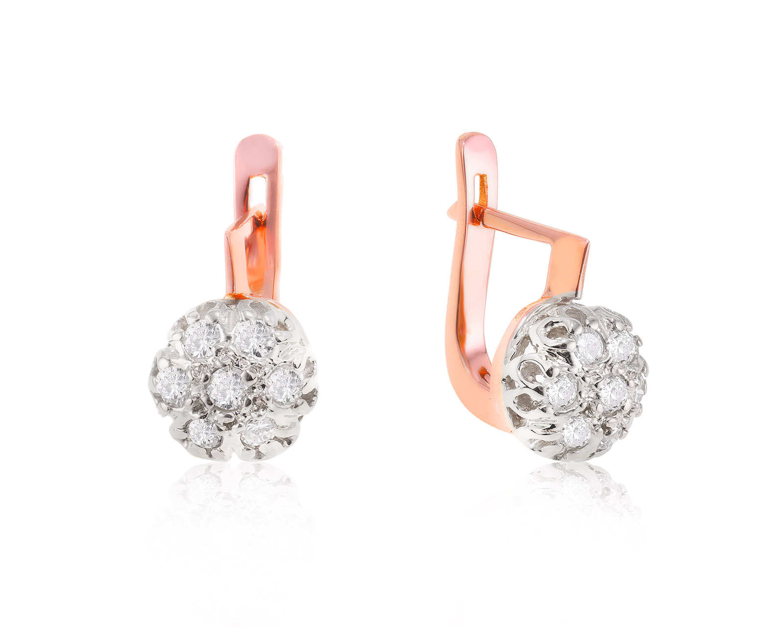 Золотые серьги с бриллиантами 0.63ct 260324/7