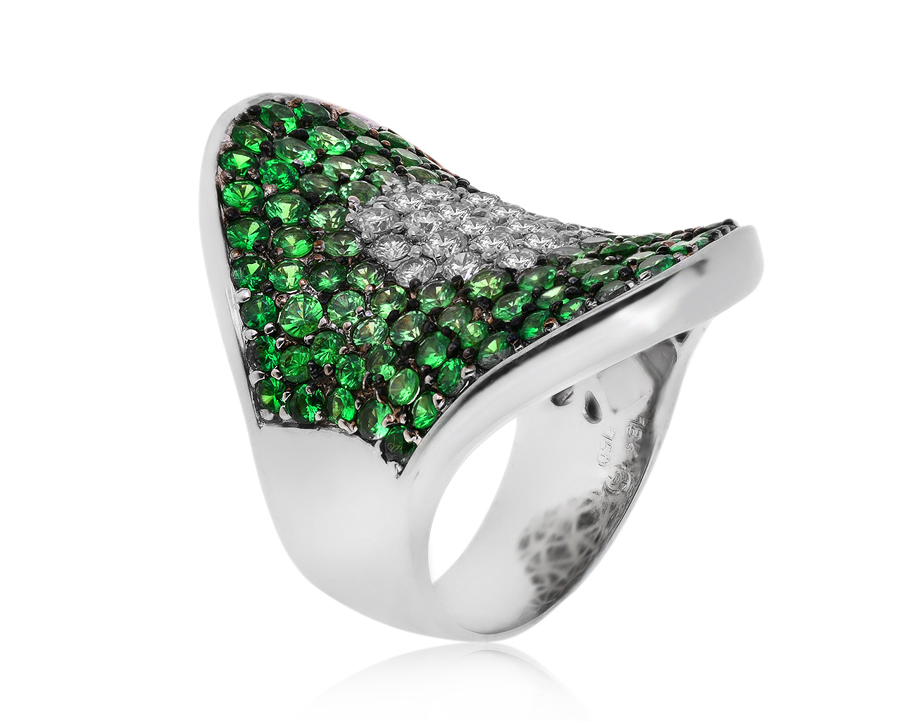 Завораживающее золотое кольцо с хризолитами 2.20ct 030720/13