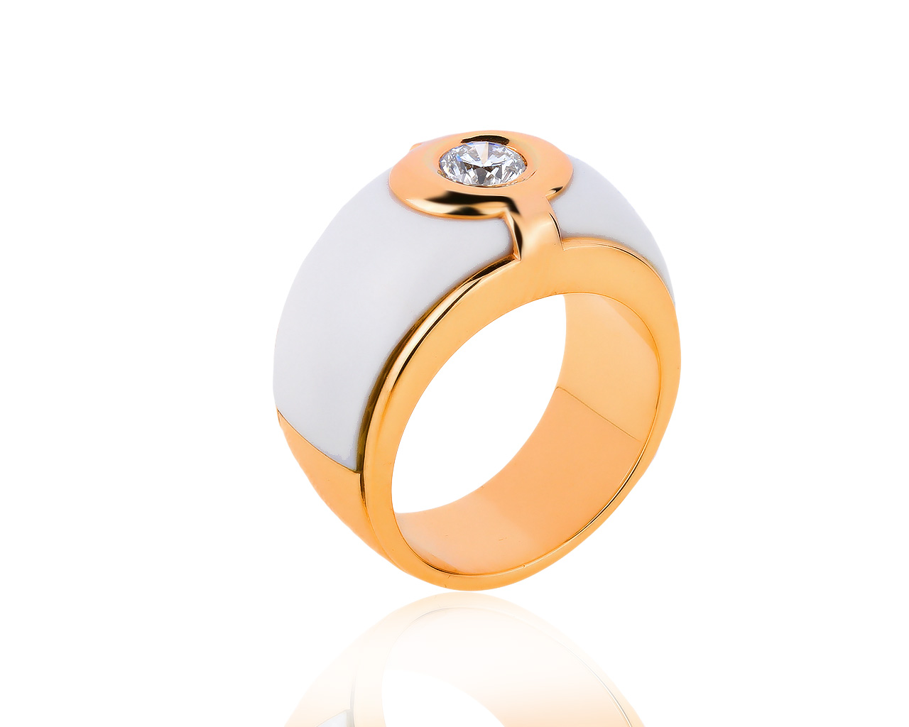 Притягательное золотое кольцо с бриллиантом 0.60ct