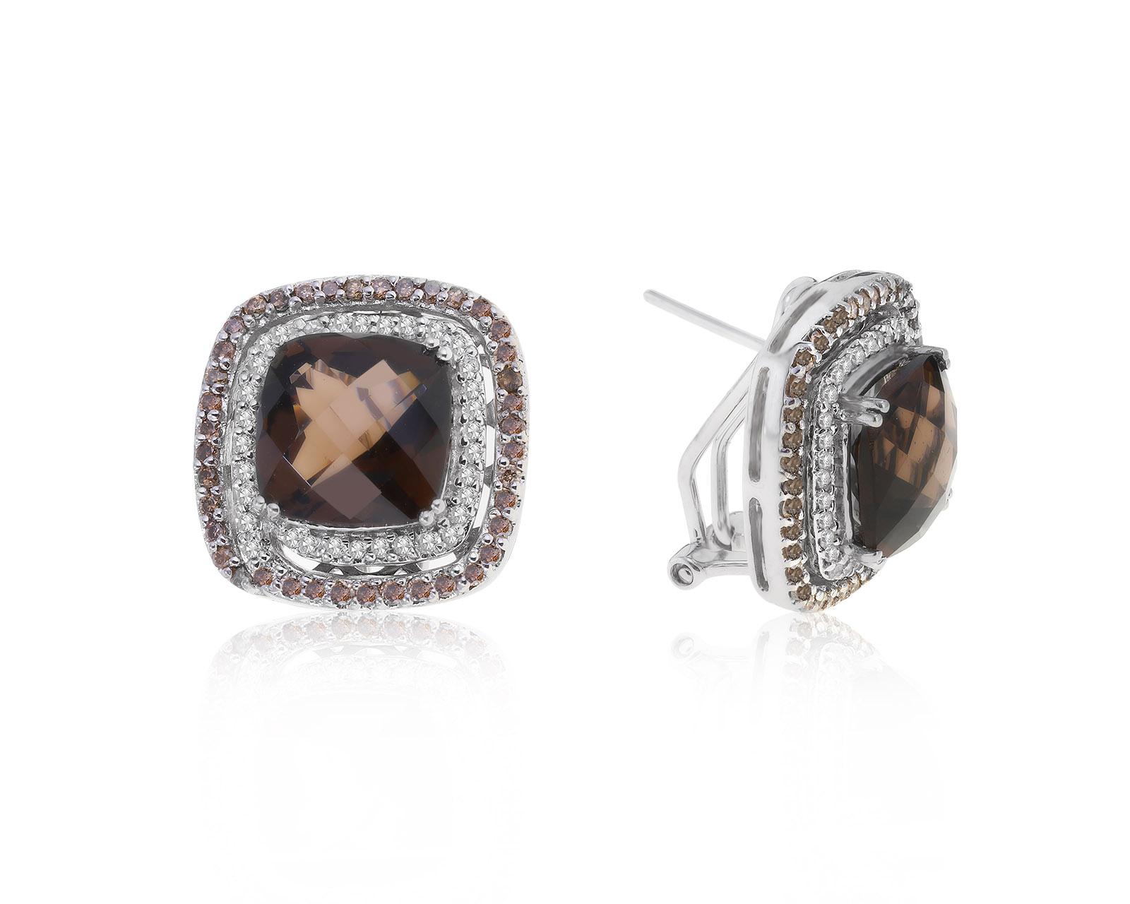 Очаровательные золотые серьги с кварцами 8.35ct 170322/12