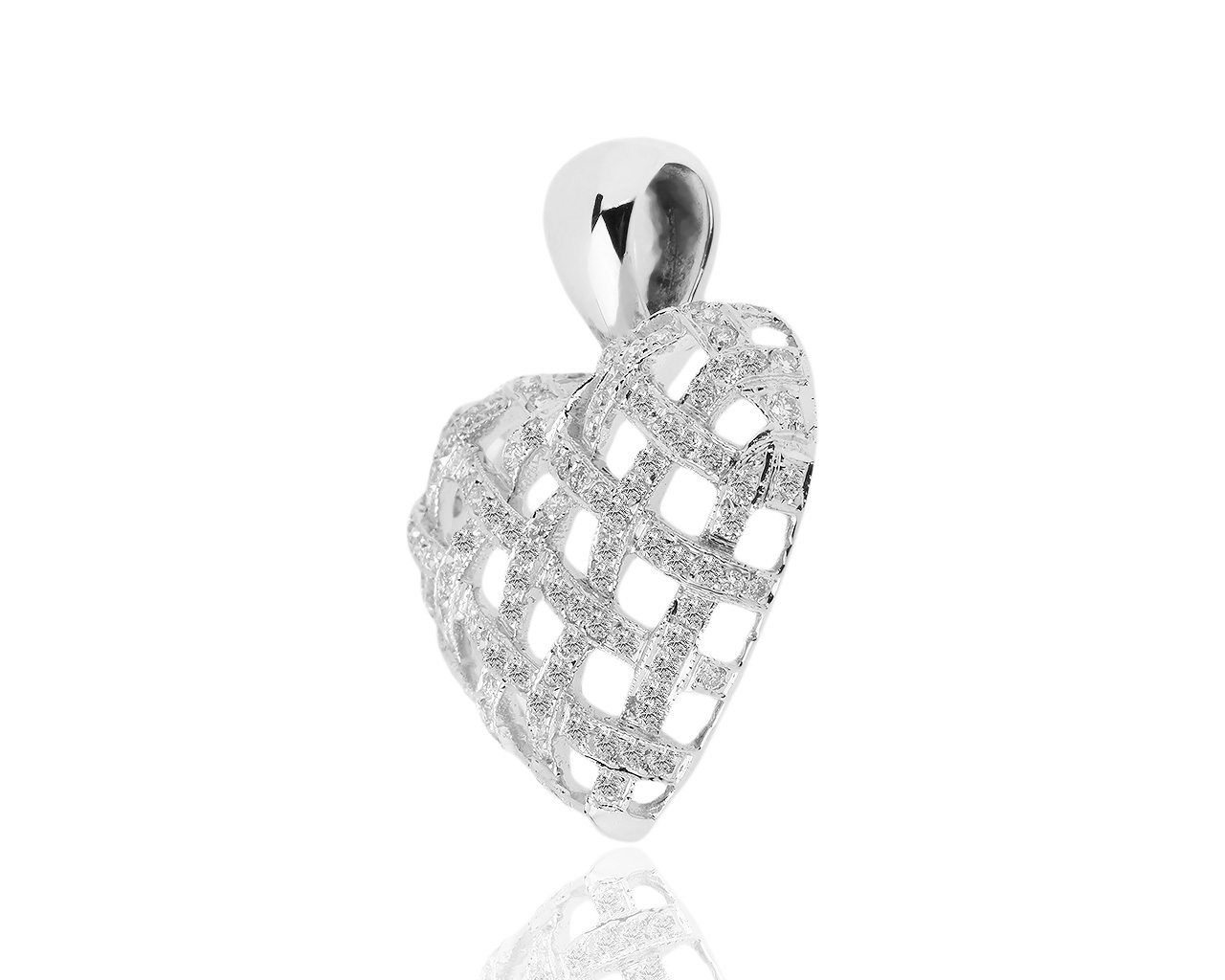 Романтичный золотой кулон с бриллиантами 1.85ct